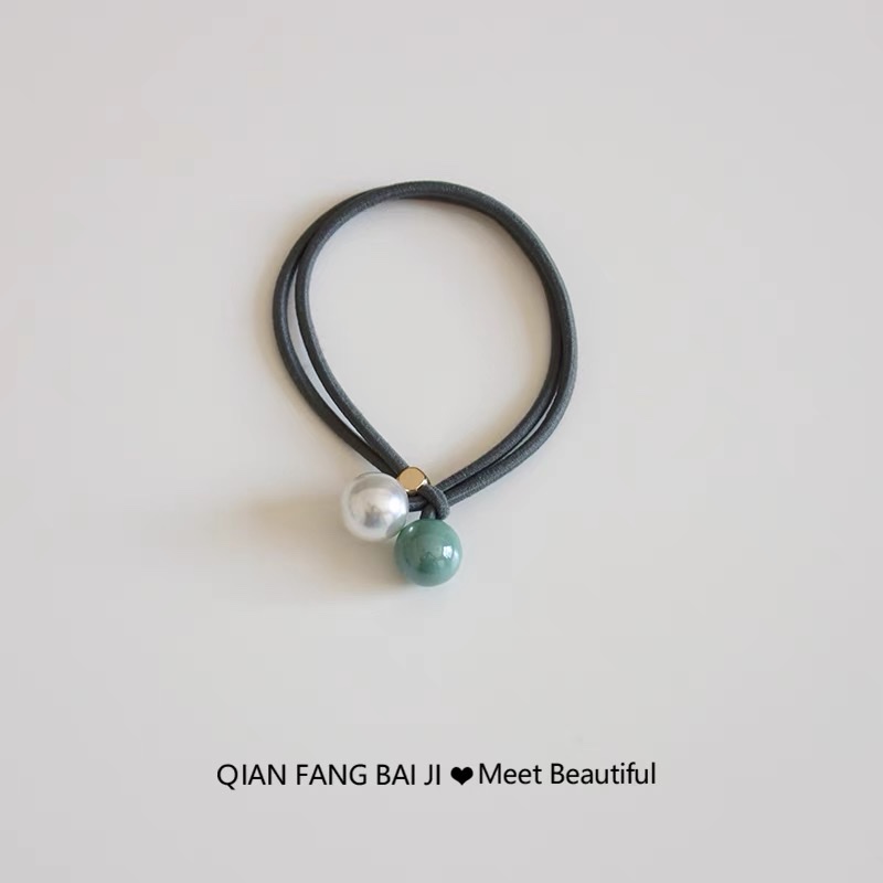 Pearl leather band hair tie hair accessory Item Picture