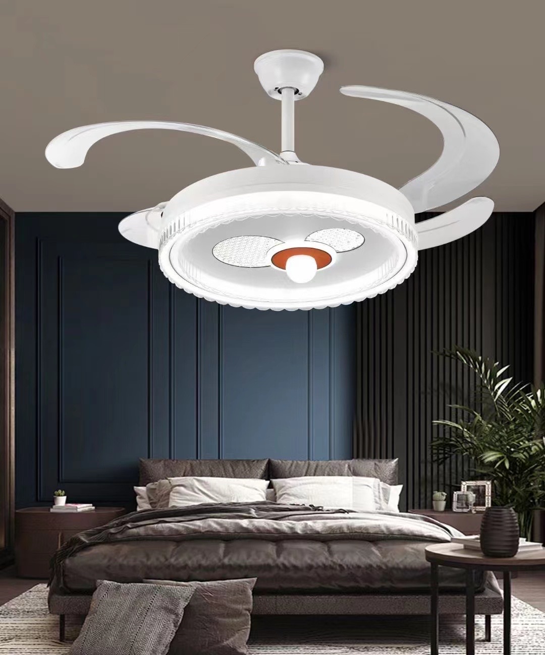 2023新款电风扇吊灯卧室简约隐形风扇灯吊扇灯家用餐厅灯风扇一体