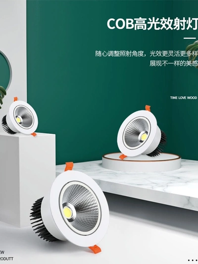Cob Spotlights Led Ceiling Lights Embedded Home Commercial Living Room Background Wall Ceiling Bull Eye Lights