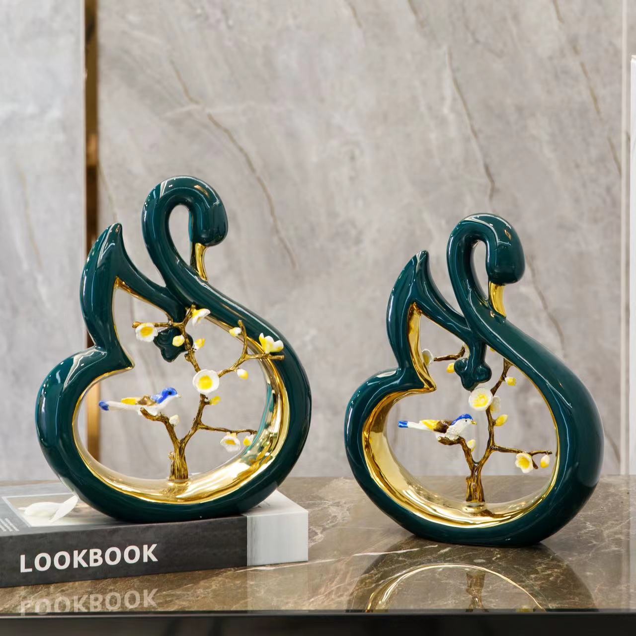 Ceramic handicraft ornaments, enamel painting craftsmanship