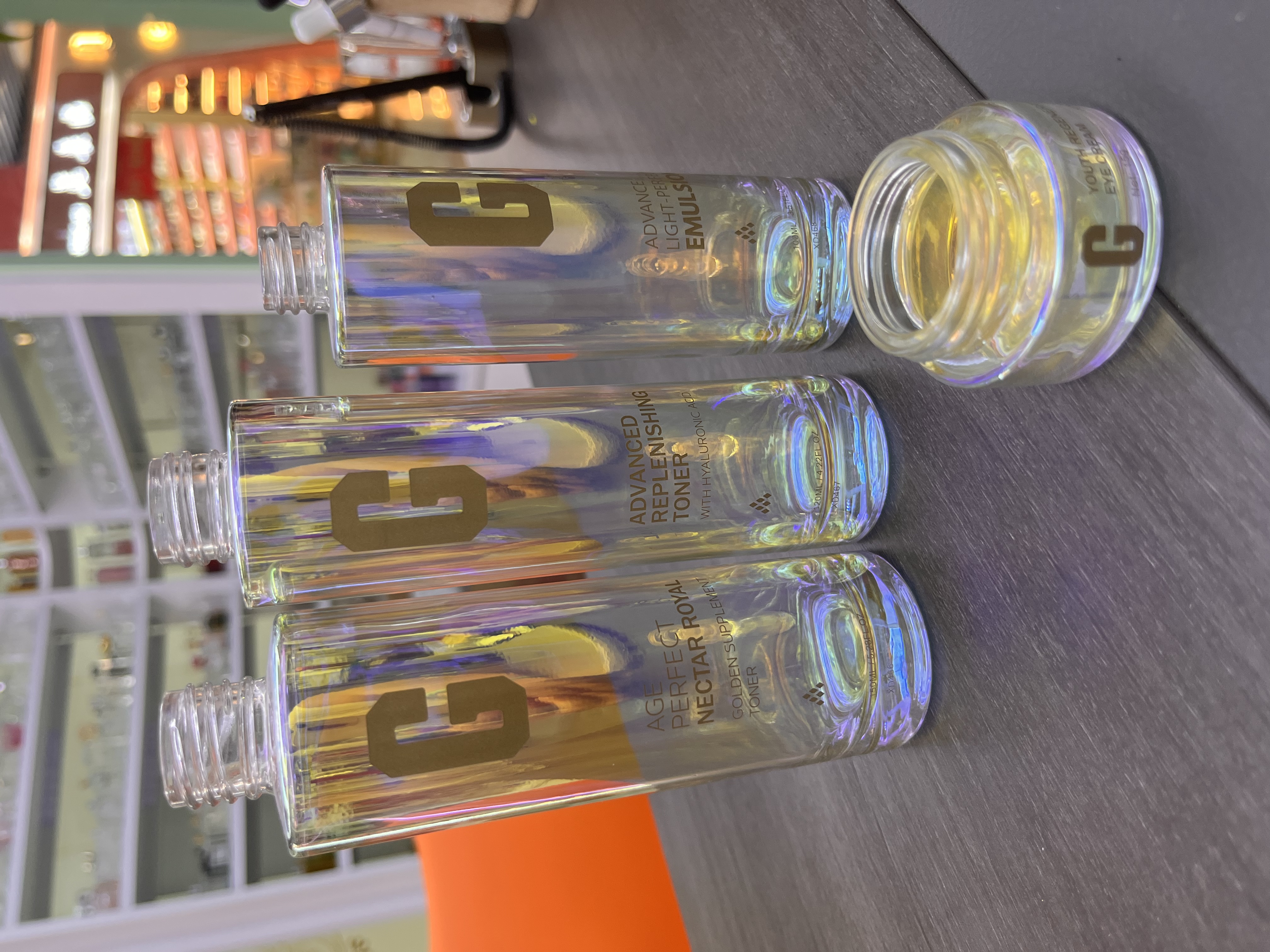 Houde glass straight round bottle, screw-top lotion bottle, electroplated color light one-color logo cream bottle, 50ml, 100ml, 20ml, 30ml