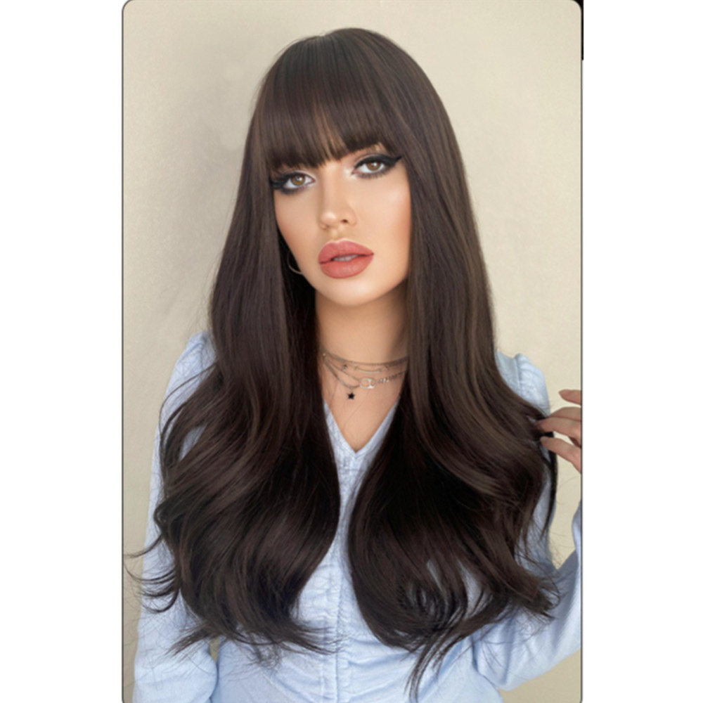 Europa y Estados Unidos transfronterizo mujer peluca largo cabello rizado toda la parte superior fluffy natural aire bangs wig set Application Scenario