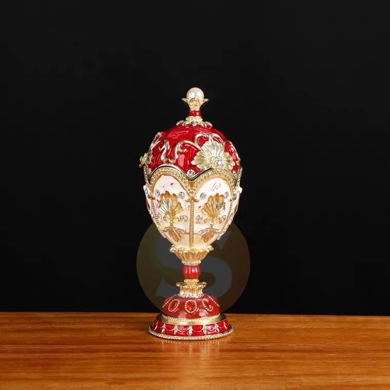 Alloy Egg Enamel Hand-Painted Storage Box Decoration High-Grade Exquisite Decoration Item Picture