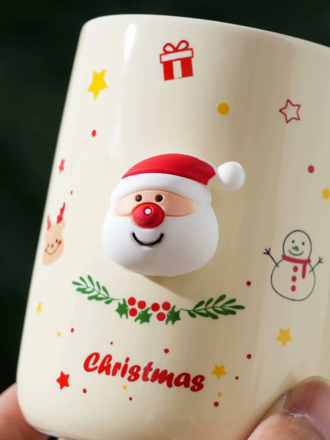  杯子圣诞节陶瓷杯创意礼品定制log星巴克杯子圣诞马克杯陶瓷杯ins北欧风家用陶瓷杯漱口杯牛奶杯广告杯咖啡杯详情6