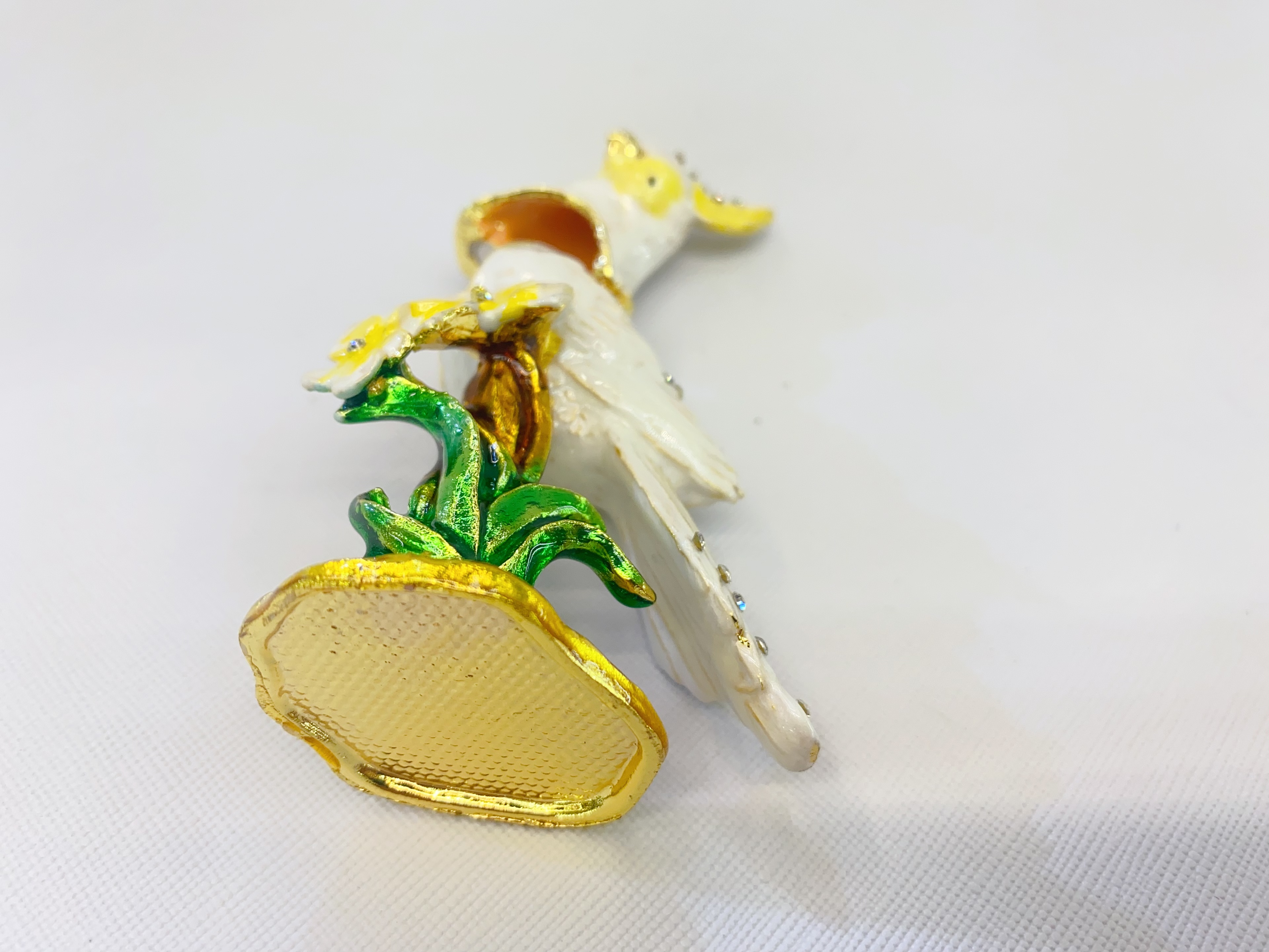 Tree Parrot Handicraft Ornament: Exquisite And Elegant Jingtai Blue Gilded Decorative Item Item Picture