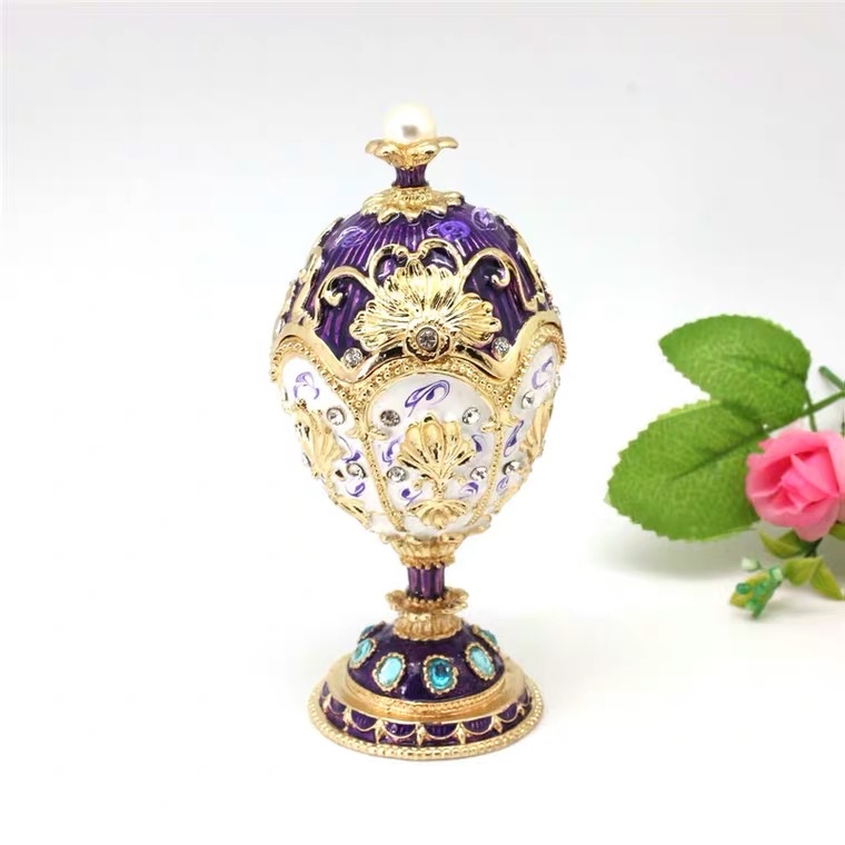 Alloy Egg Enamel Hand-Painted Storage Box Decoration High-Grade Exquisite Decoration details Picture