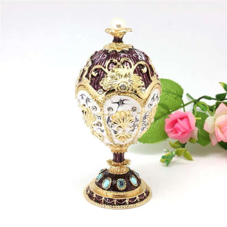 Alloy Egg Enamel Hand-Painted Storage Box Decoration High-Grade Exquisite Decoration Specification drawing