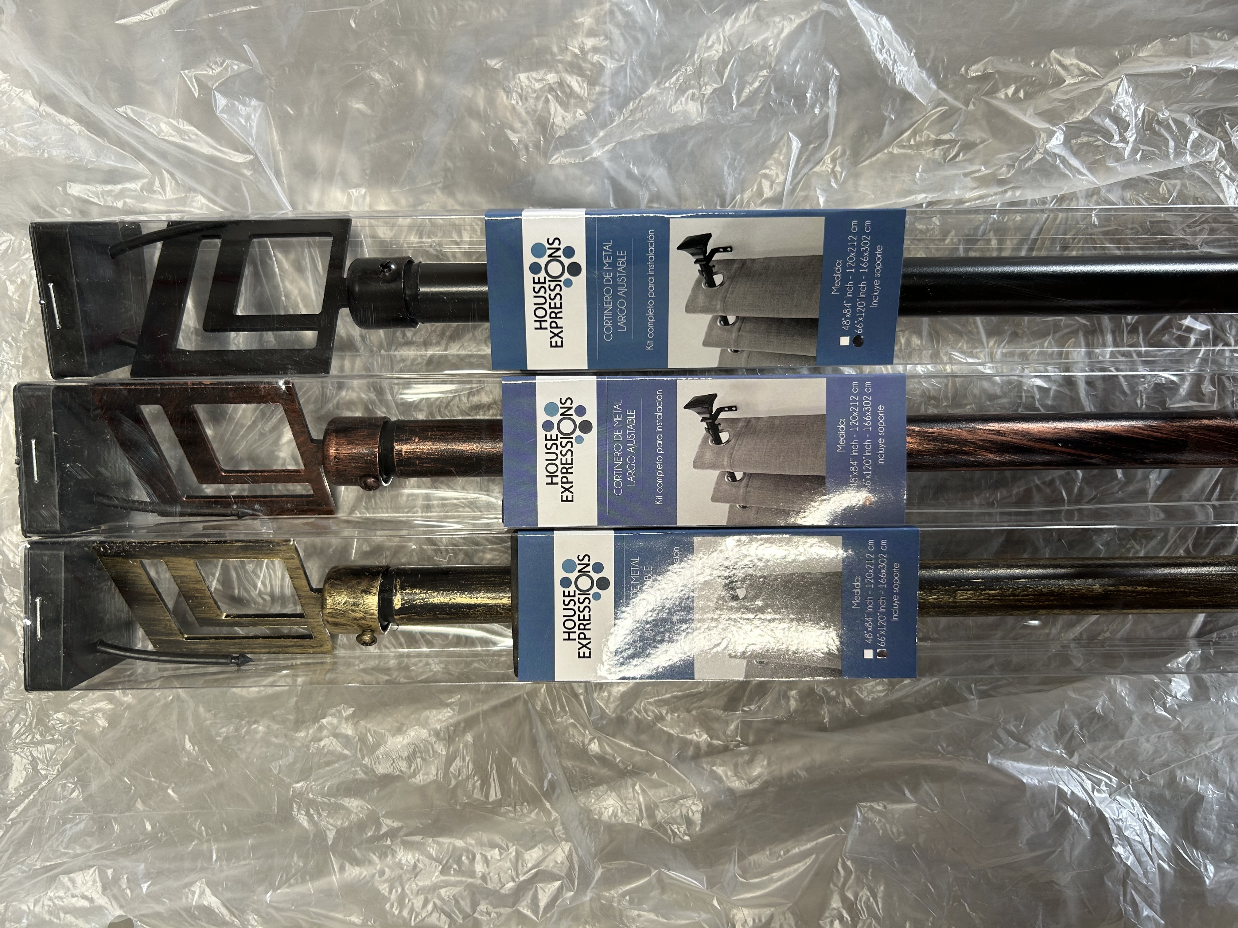 伸缩罗马杆/罗马杆/窗帘轨道白底实物图