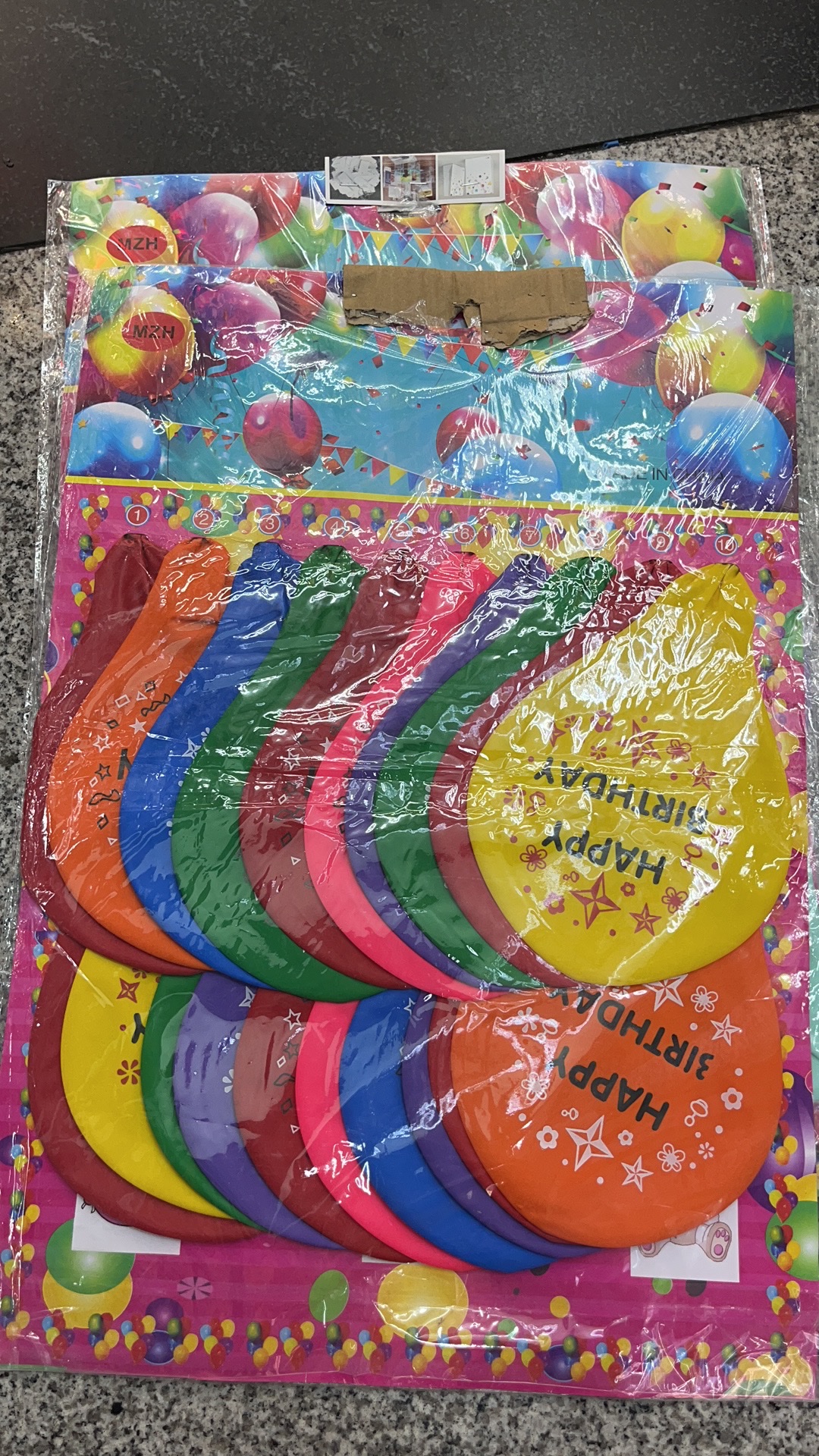 20-point large flat balloon, maca balloon, smiling face balloon, birthday balloon details Picture