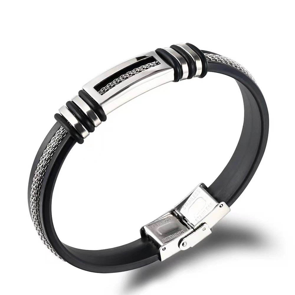 Men's bracelet stainless steel fashion casual retro fashion trend casual crystal wei jewelry thumbnail