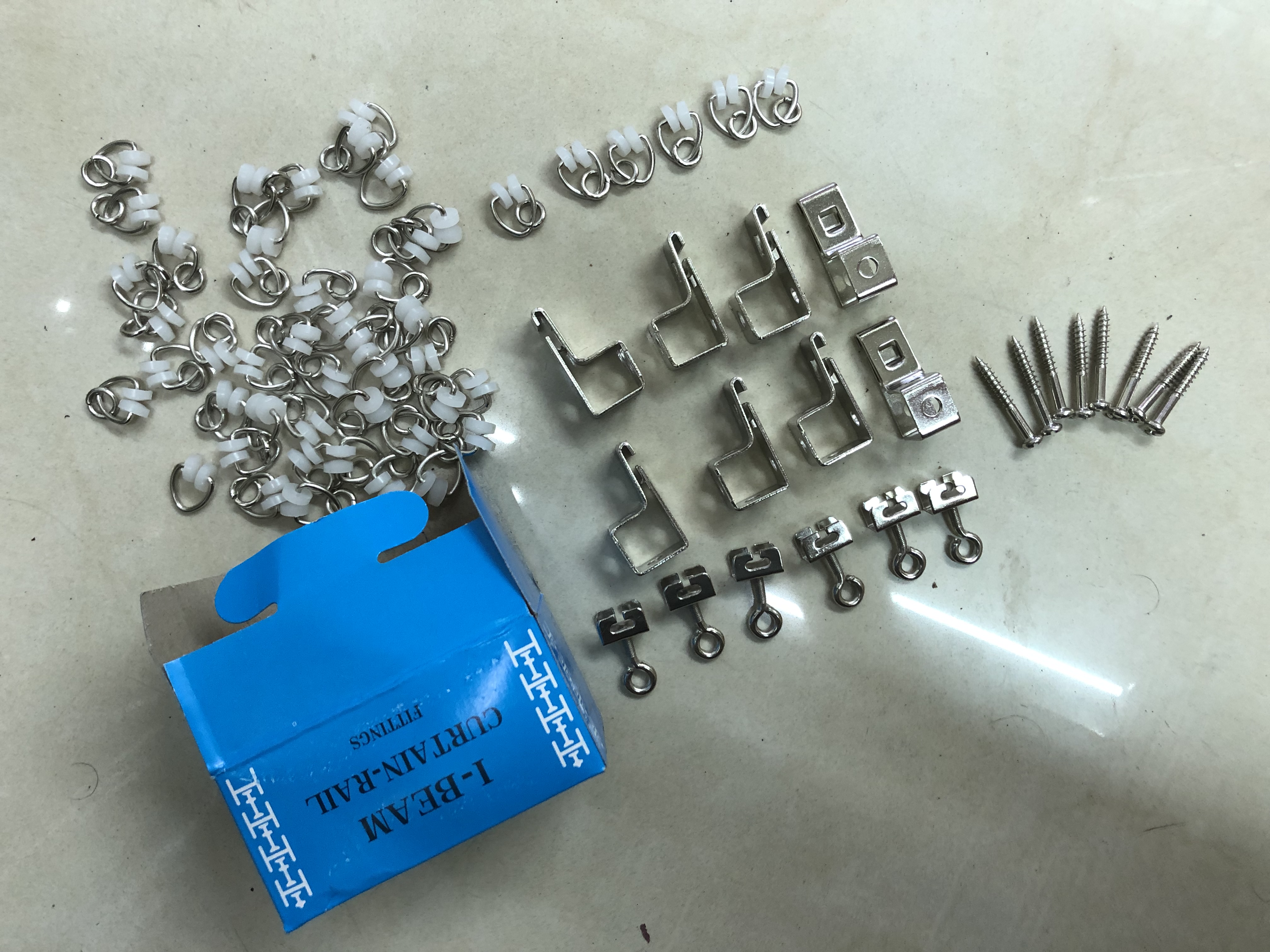 5086，4086 工字轨道配件，铁皮轨道配件，50886，40886，窗帘配件，蓝盒装窗帘配件带轮子