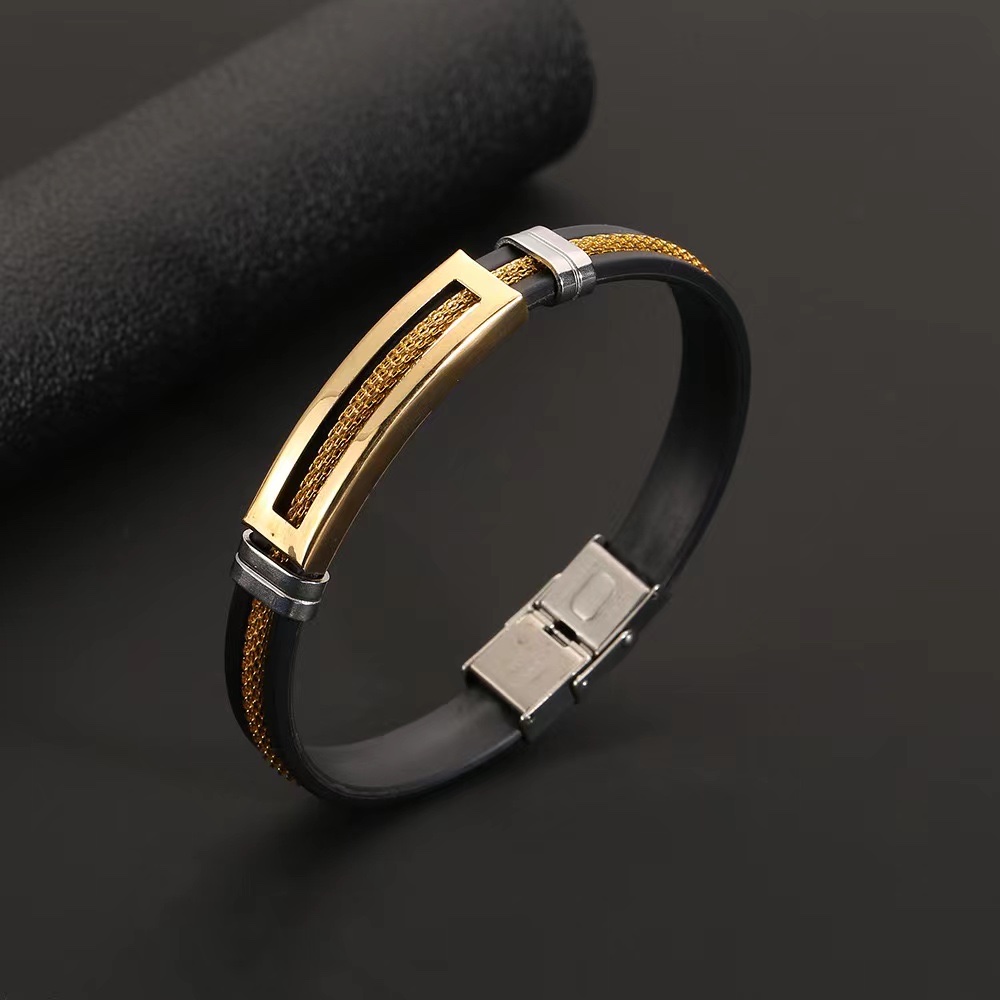Men's stainless steel bracelet retro fashion trend casual casual multi-color, crystal wei jewelry thumbnail