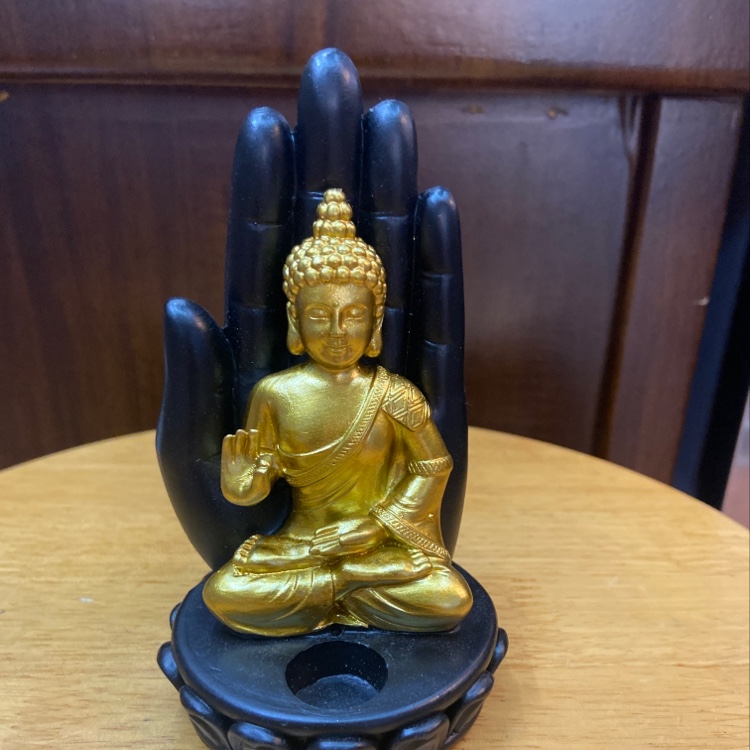 树脂工艺品纯手工彩绘 古典插香佛手细节图