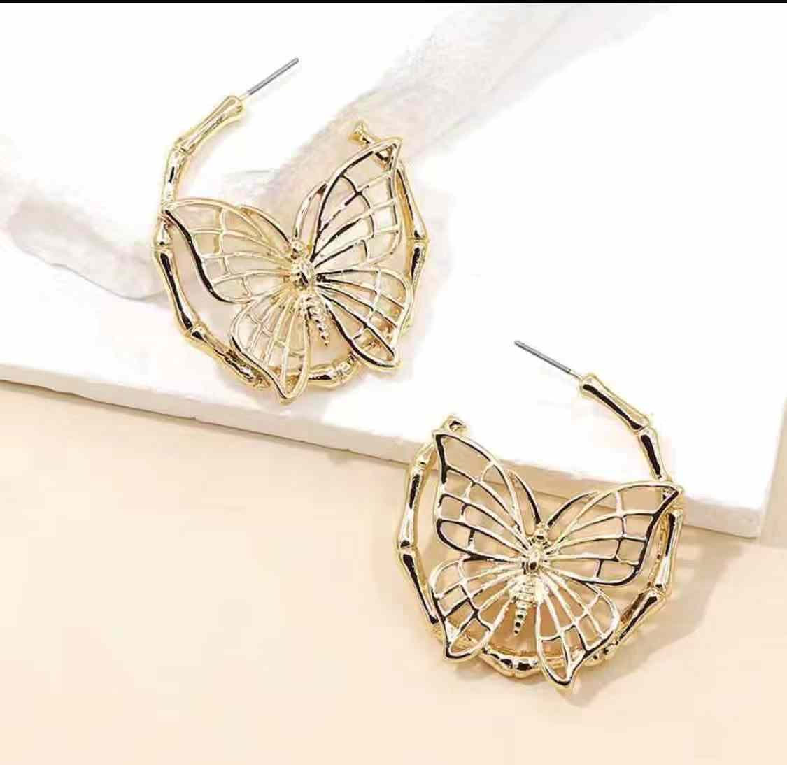 (Two colors) European and American fashion style trendy earrings Nan Nan Accessories -014