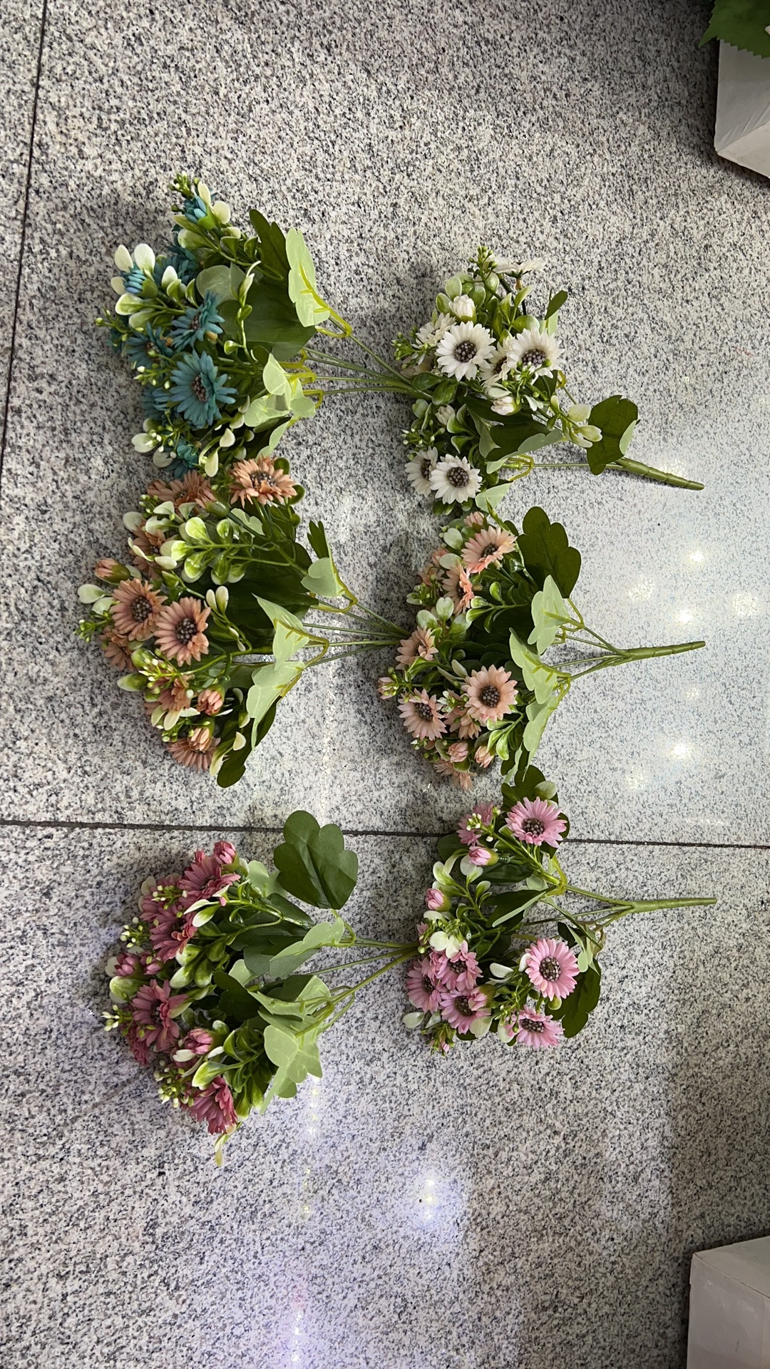 TM 2587 15头金秋翡翠菊 仿真花 工艺小盆景 艺术插花                             