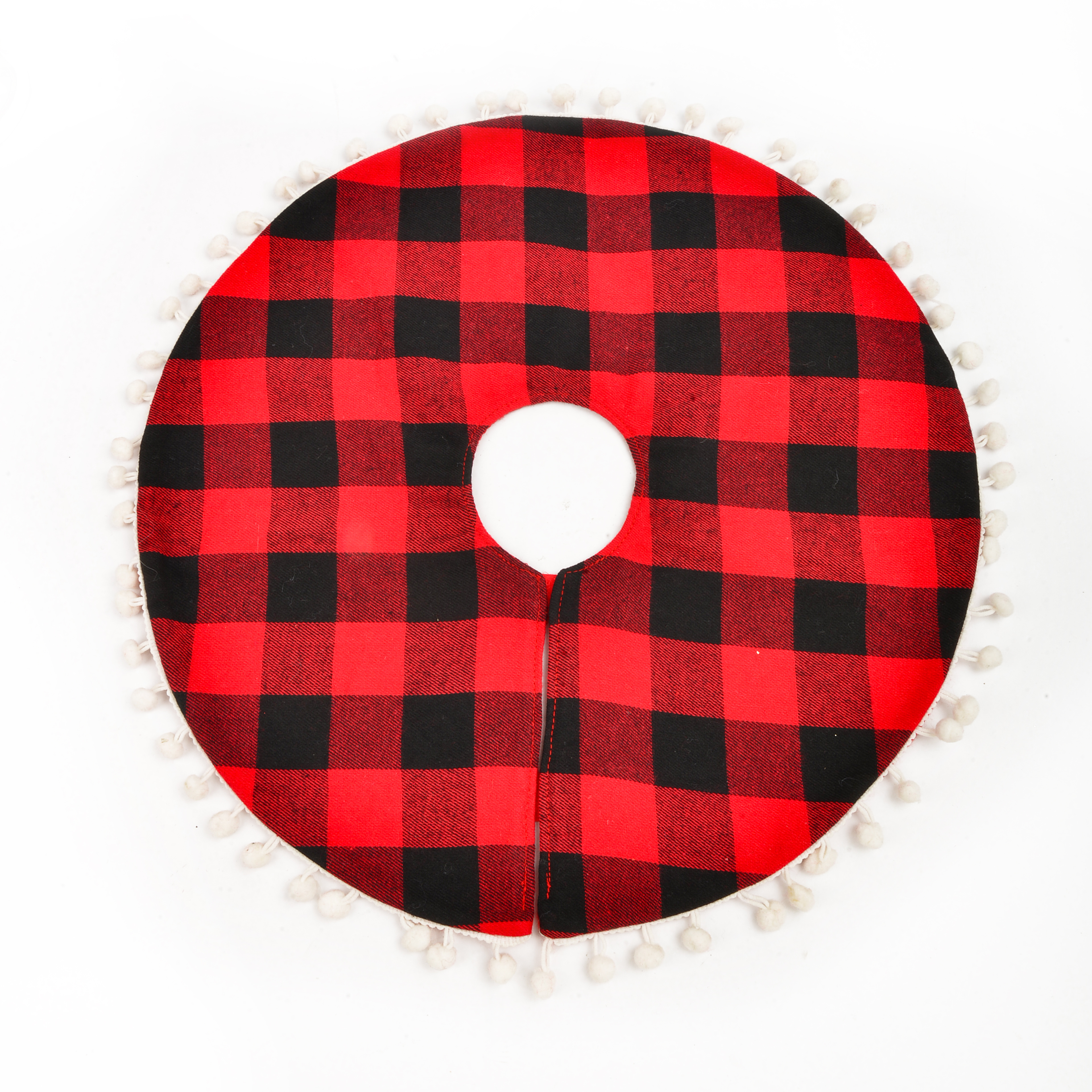 Christmas tree group red and black checkered Christmas decorations Junhong