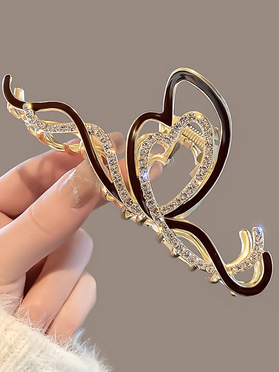 New diamond-shaped line grabber, large and high-end, back head plate hair clip, shark clip, large volume, elegant hair accessory details Picture
