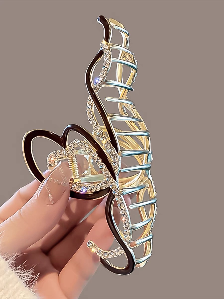 New diamond-shaped line grabber, large and high-end, back head plate hair clip, shark clip, large volume, elegant hair accessory Specification image