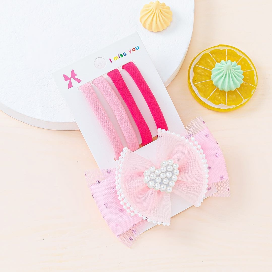 2023 New style factory direct sales bow hair band Children's cute hair band High Elasticity durable hair tie rubber band no damage to hair Little girl hair band