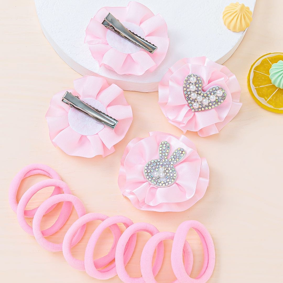 Little Yiwu Small Commodities are selling well. AB style hair clips are super cute and adorable for girls. Bow clips, baby clips, headwear, girls' hair clips, hair ties and rubber bands Item Picture