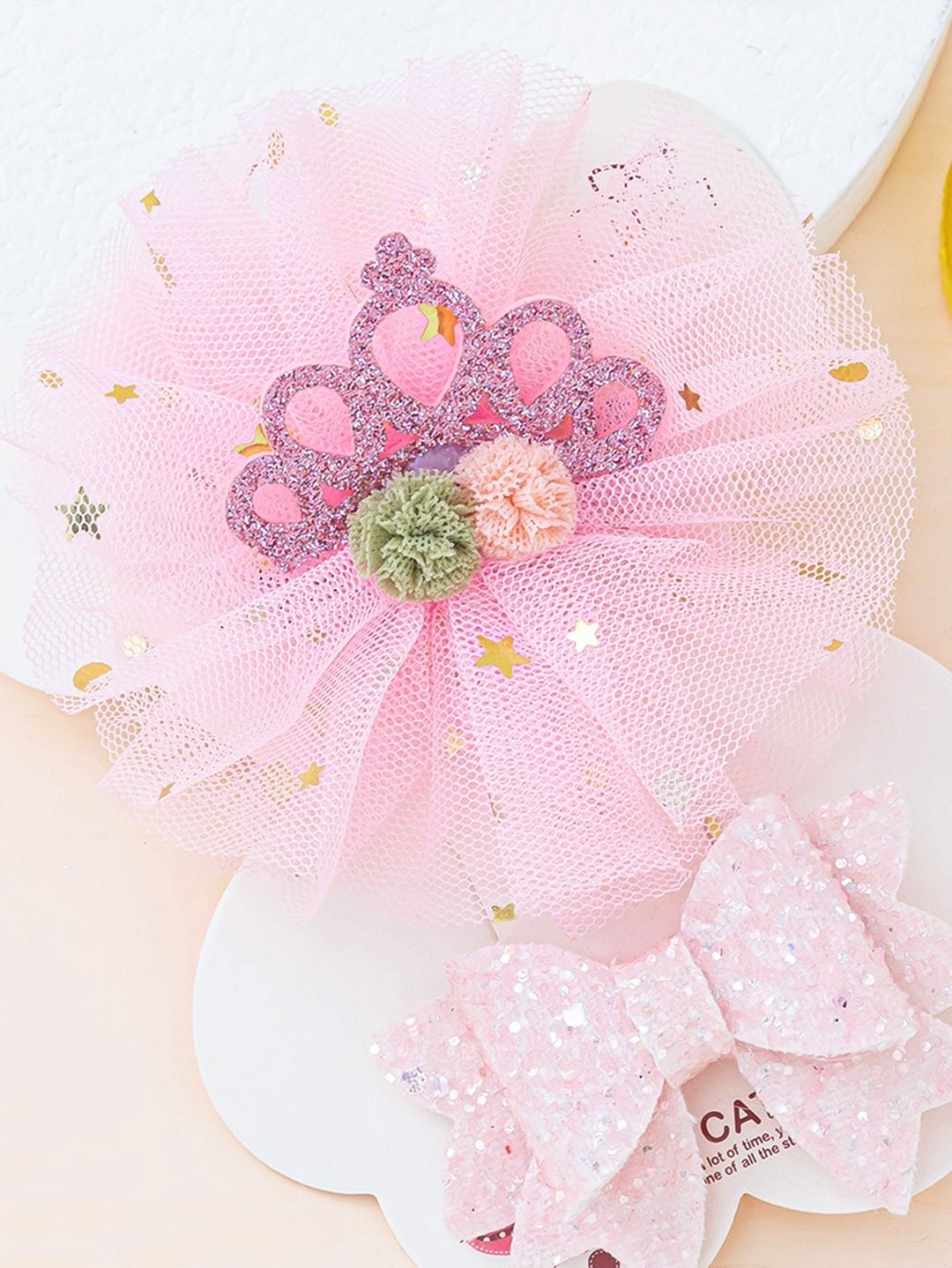 Direct sales from small commodity manufacturers: Children's hair clips, cute little girls' crown bows, side bangs clips, princess hairpins that won't hurt, baby hair accessories Specification image