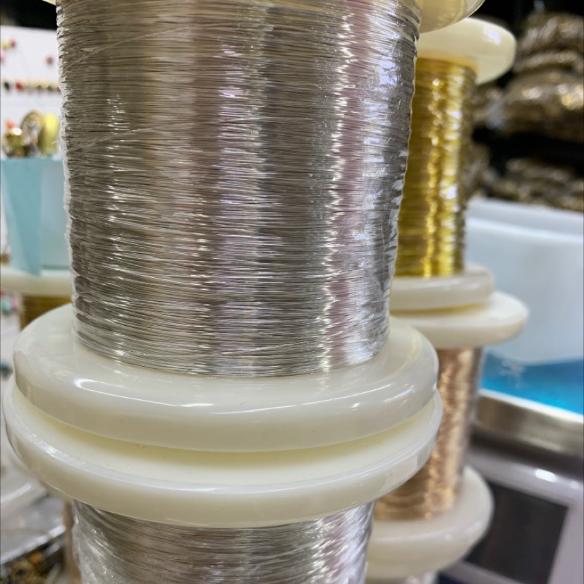 保色线1公斤卷金色银色铜电镀不掉色0.5/0.4//0.3粗手工绕线饰品DIY