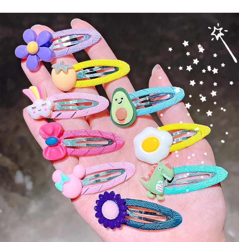 Bailey Accessories 1 Korean version children's hair clip, fabric baby cute hair clip, no hair damage, small hair clip, bb clip, cartoon border clip Specification image