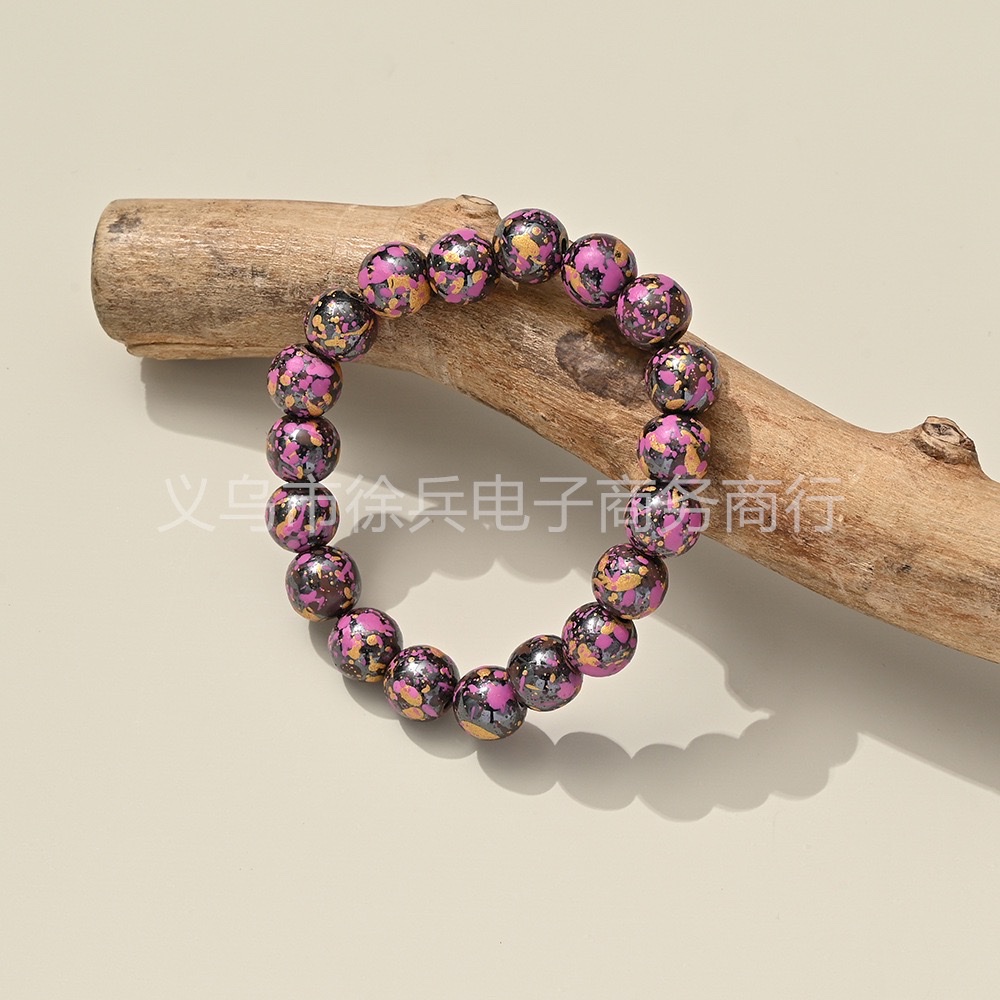 跨境电商亚马逊拼多多爆款磁性8厘元珠喷漆手链
