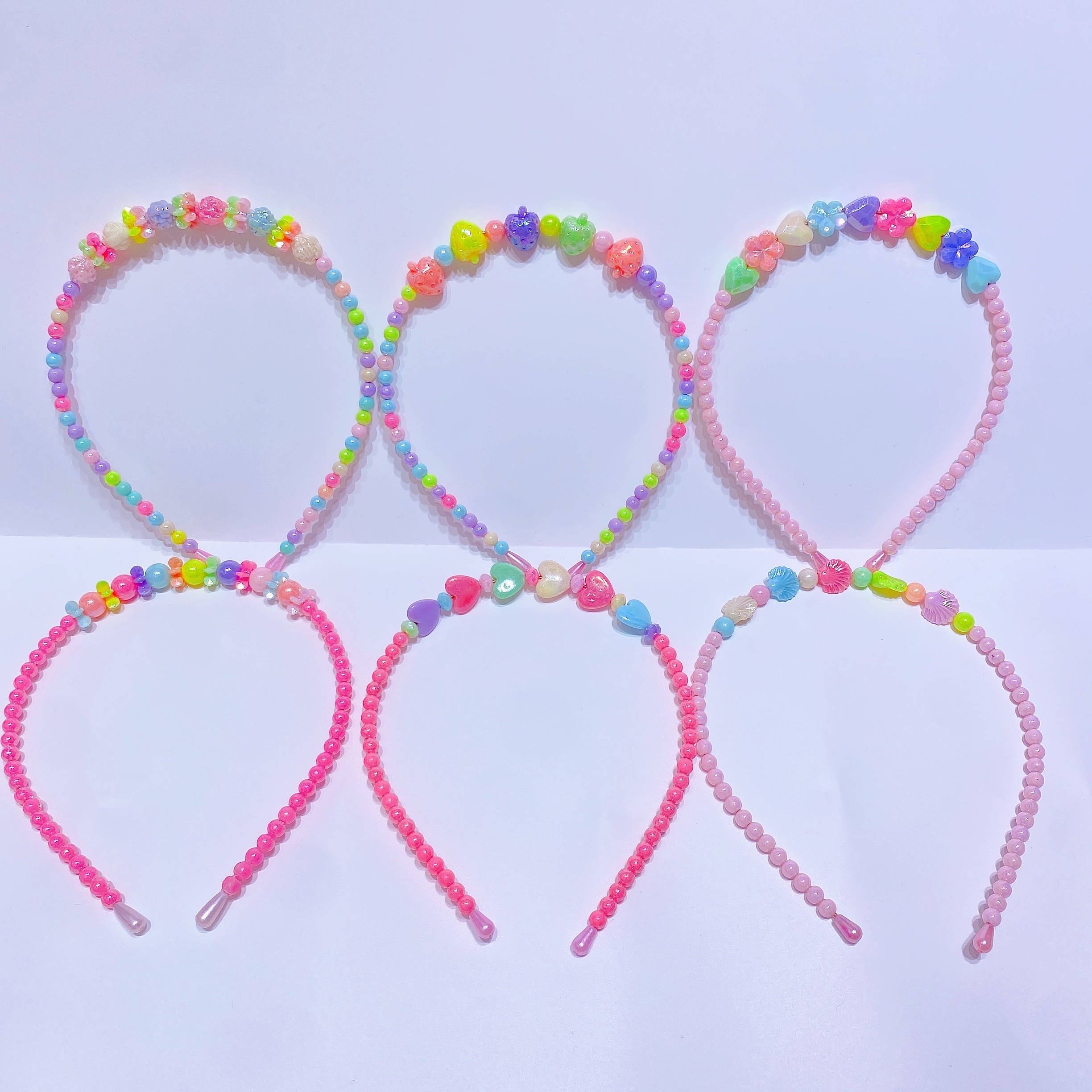 Children's AB bead beaded head buckle with rose design, cute, exquisite and warm