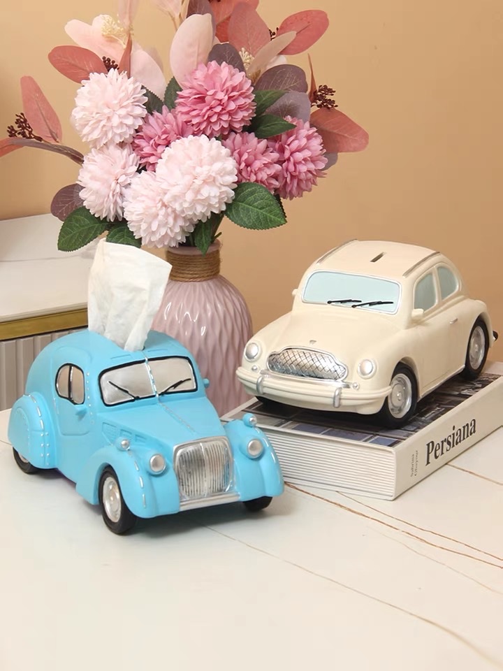 汽车纸巾盒客厅高档轻奢餐巾纸收纳可爱家用卡通抽纸盒装饰品摆件