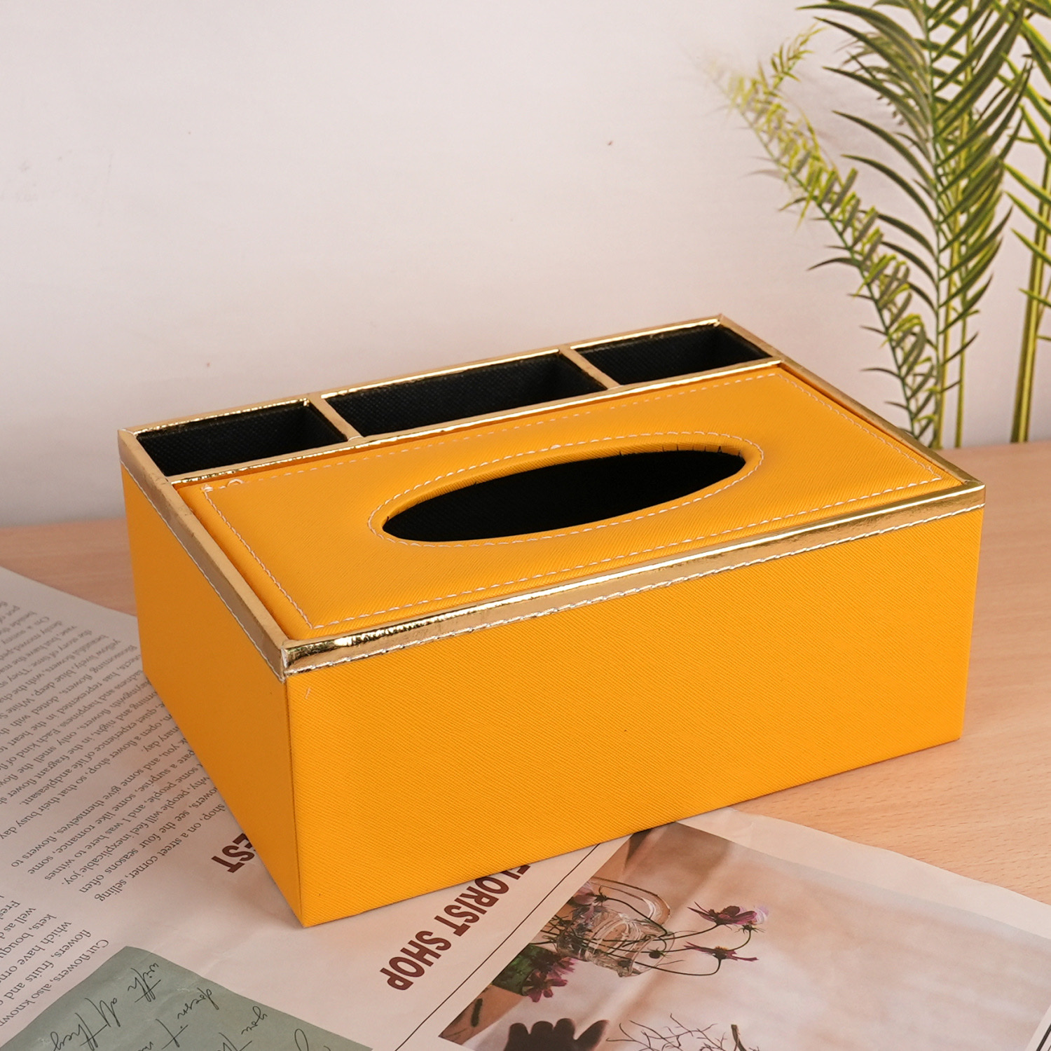 Leather multi-functional tissue box storage box, living room remote control storage box, household tissue paper, modern and simple Item Picture