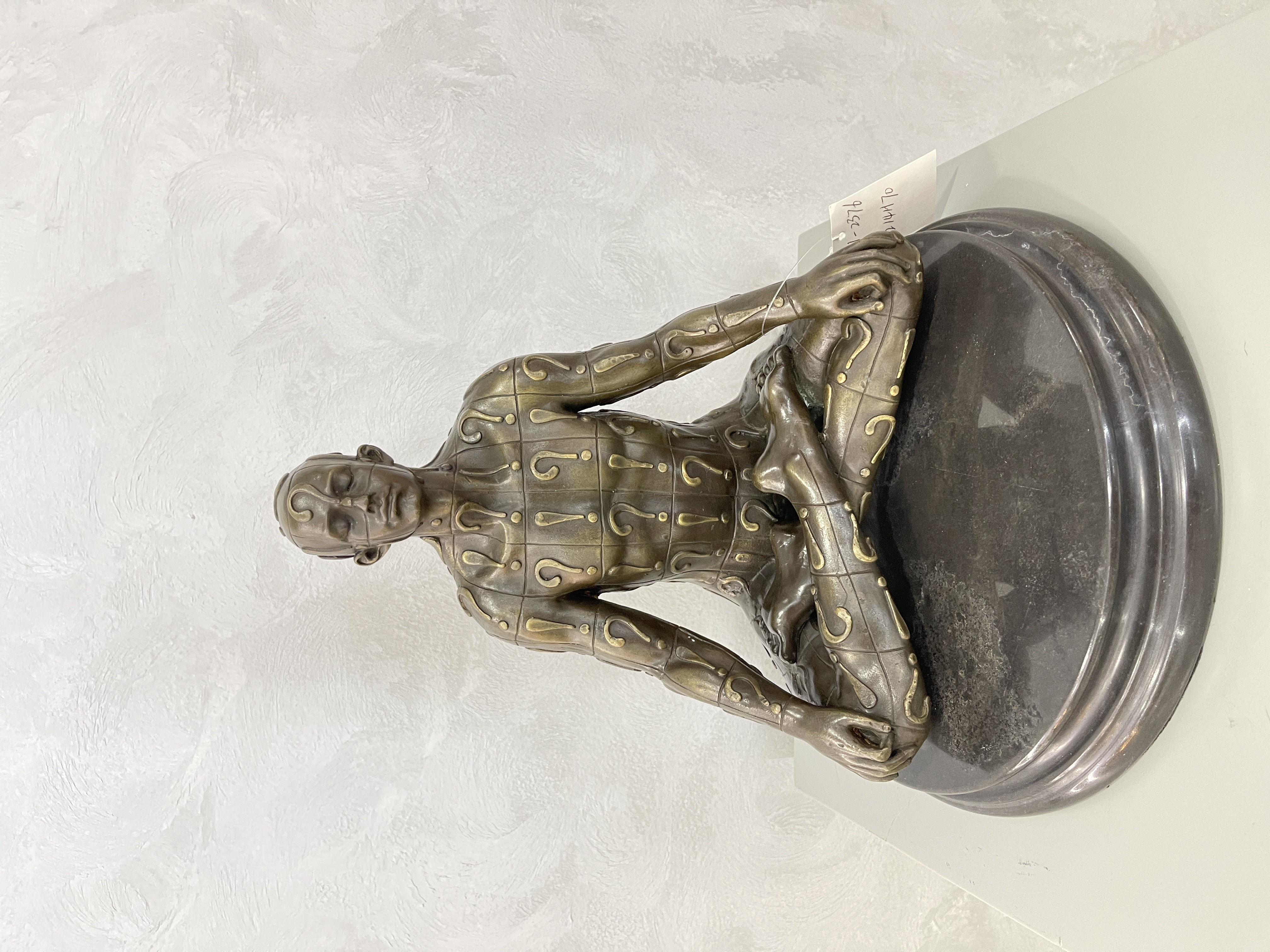 Modern abstract figure sculptures made of brass ornaments