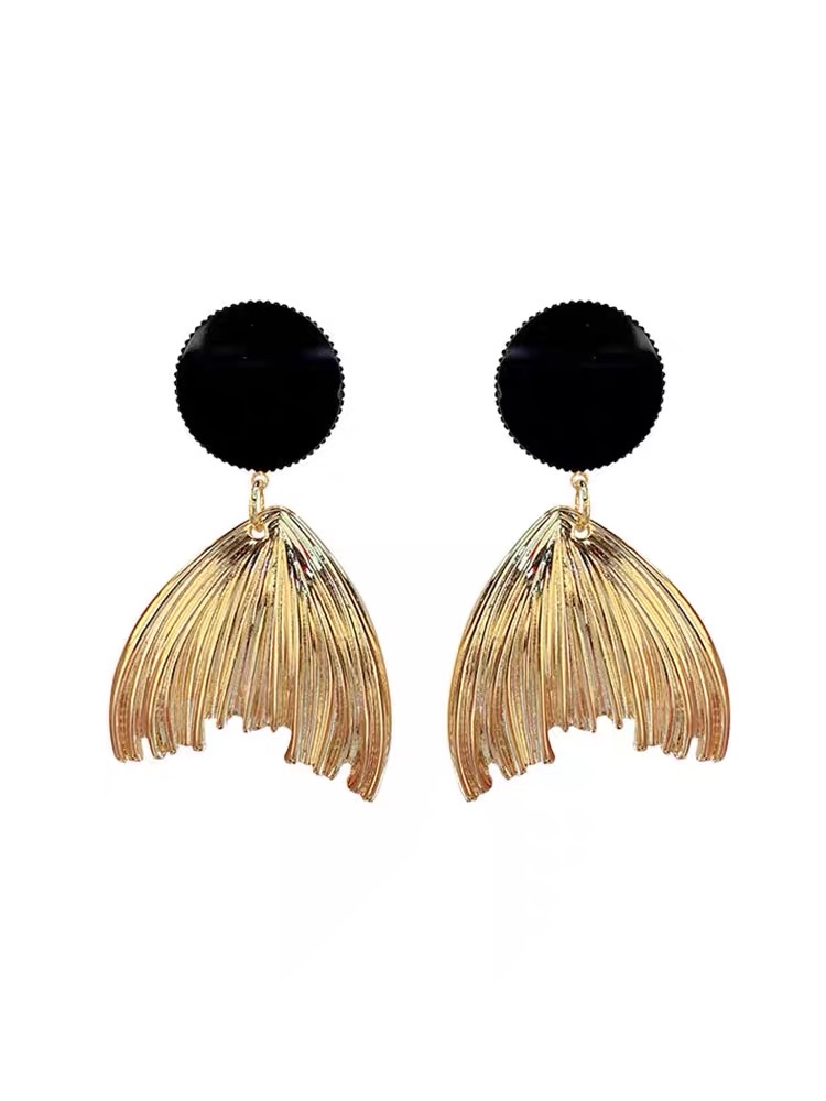Flash Sale! Fashion Trend Casual Earrings, Fishtail Metal European And American Style Earrings, Super Price, Do Not Buy You Will Regret! Specification drawing