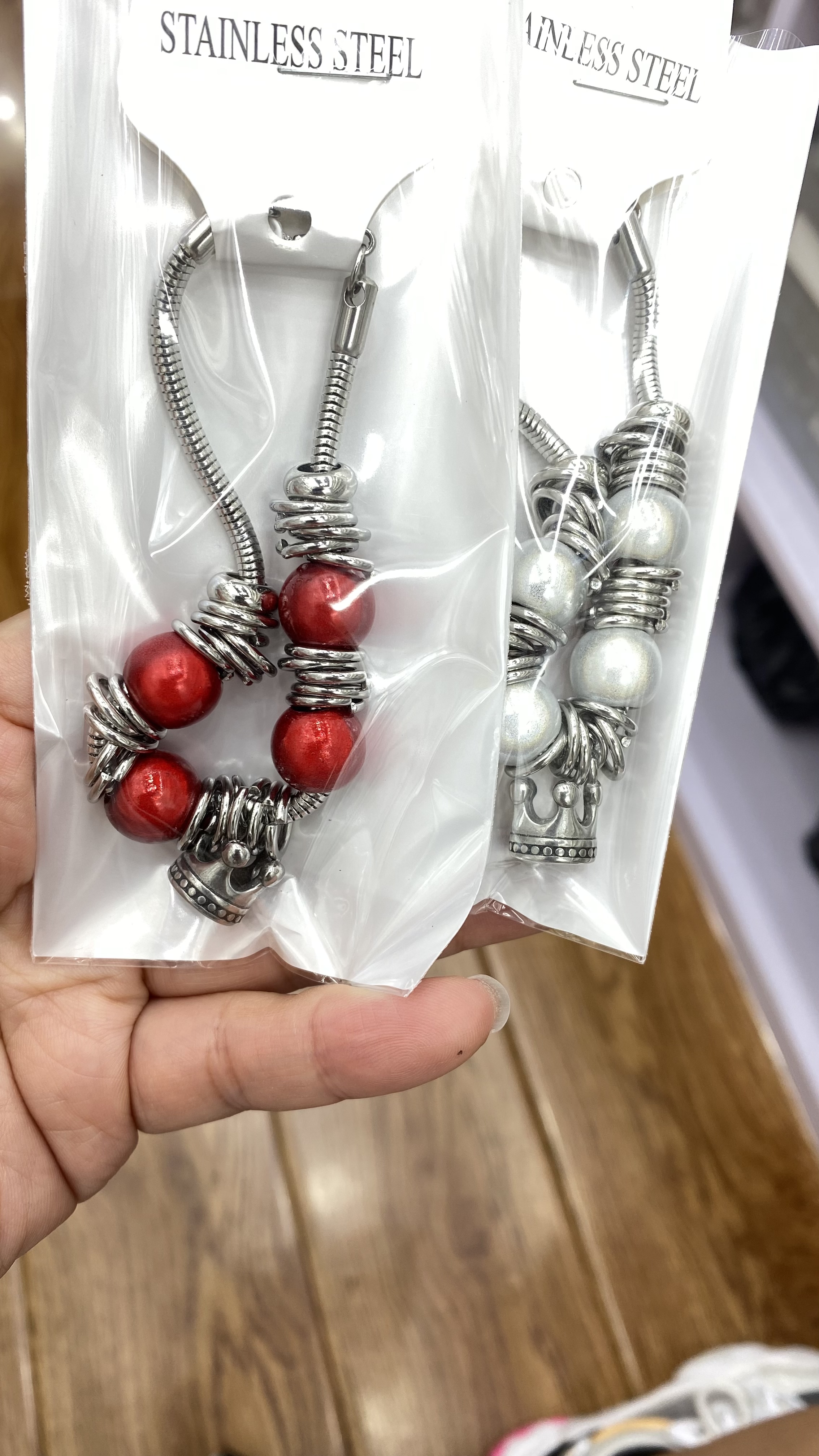 手链/不锈钢手链/滴油手链白底实物图