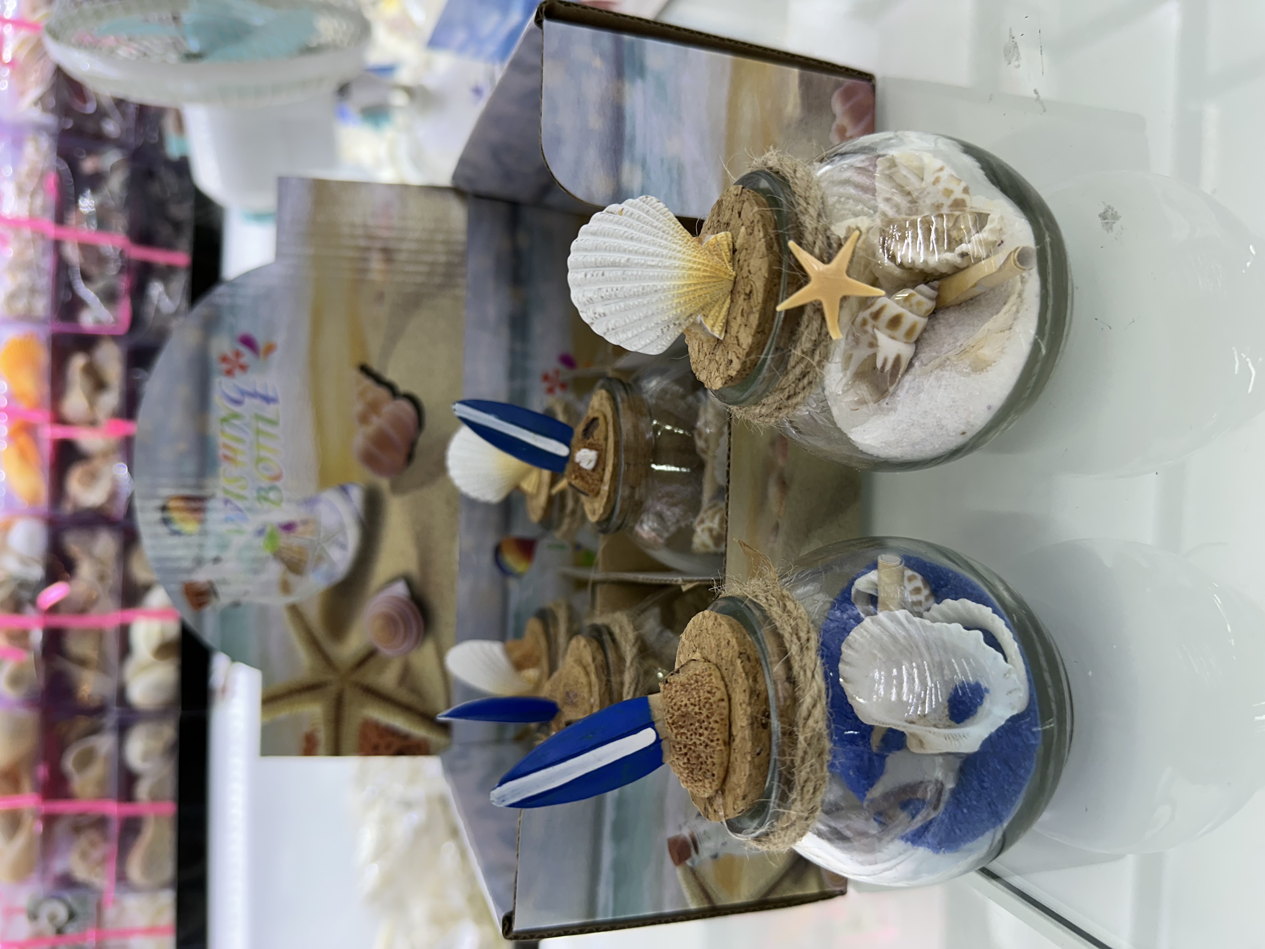 贝壳海洋礼品，爆款南瓜瓶系列，一盒6个装，3个色一件144个，产品图