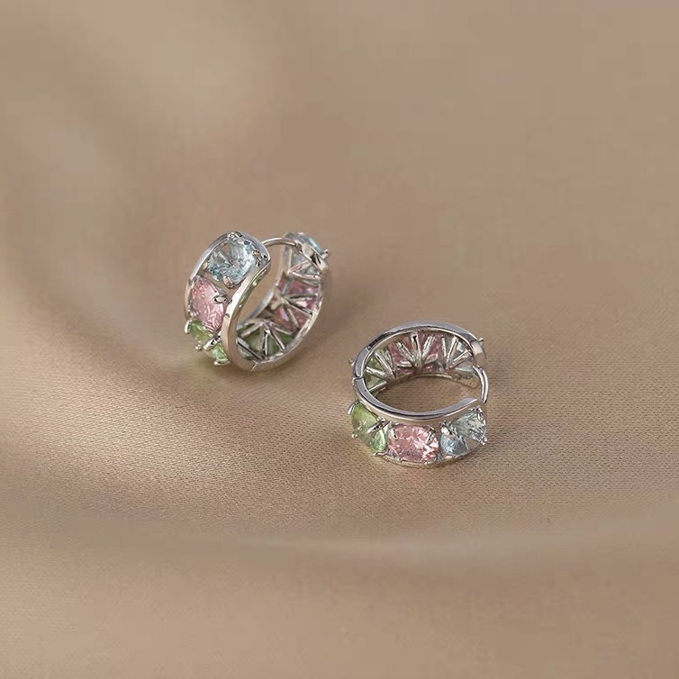 Silver Color Zirconium Earring Earrings Wholesale
