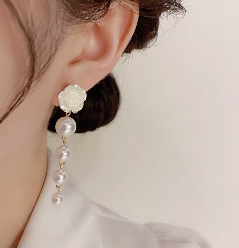Camellia Pearl Earrings Wholesale