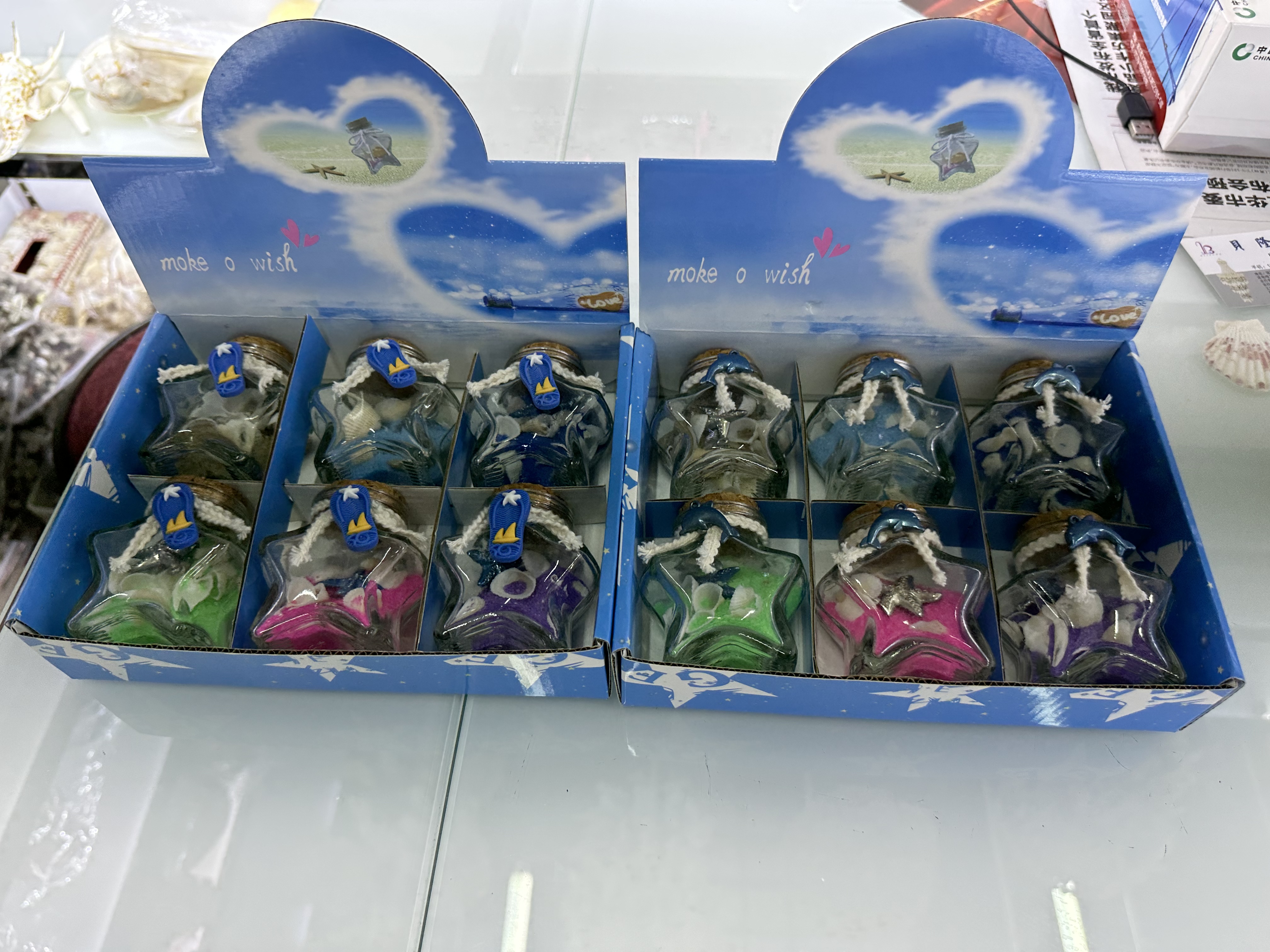 贝壳海洋礼品，一盒6个，6个色，一件144个。细节图