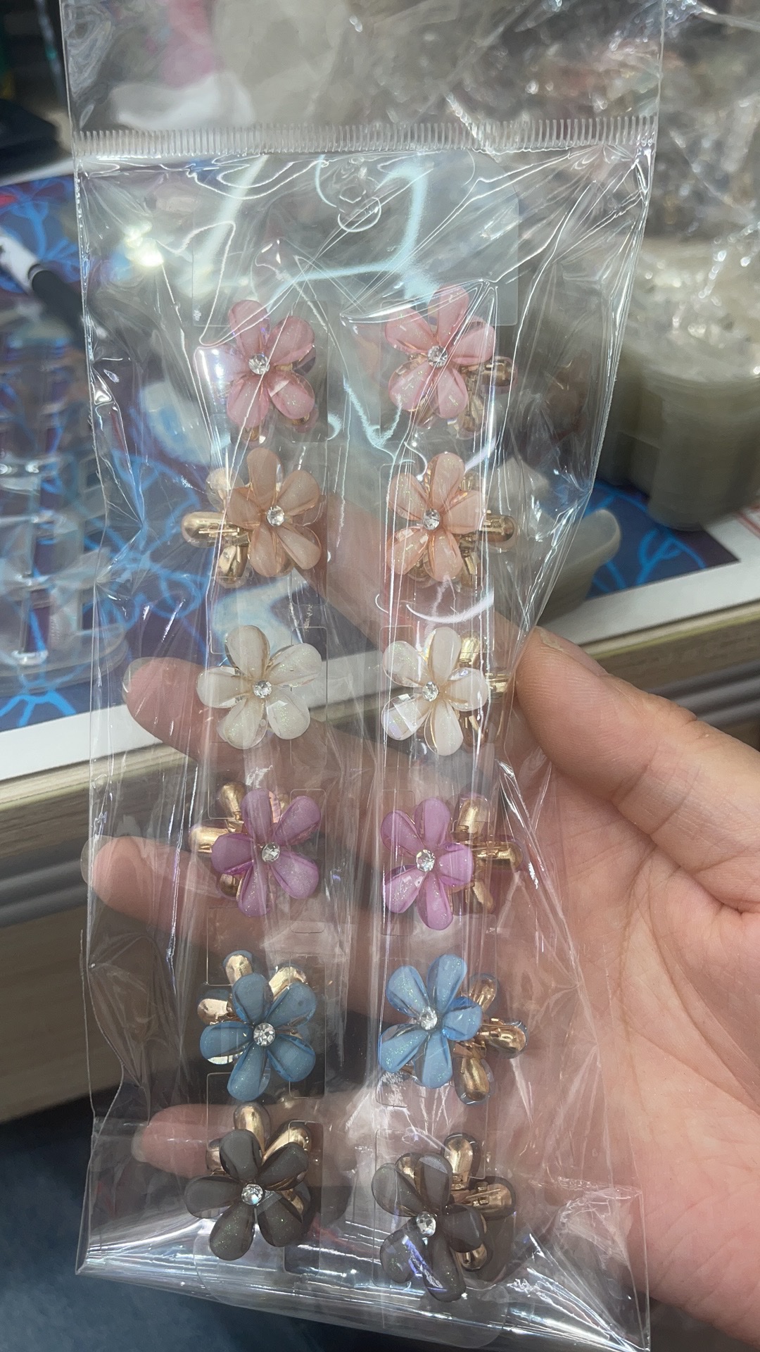 小抓夹木槿花亮晶晶山茶花抓夹新款花朵发夹刘海侧边碎发夹高级感