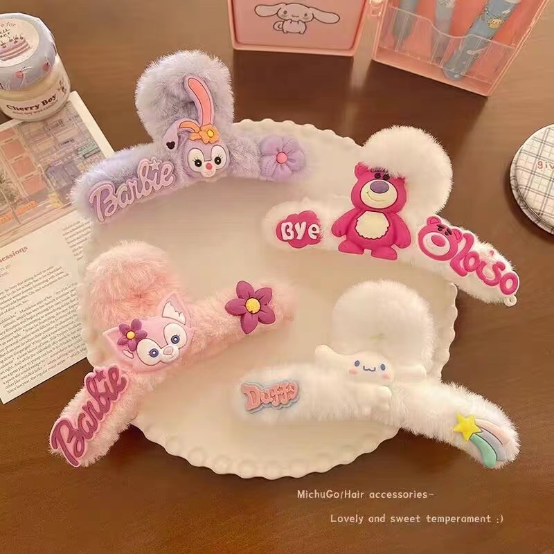 Cute Cartoon Plush Clip Female Back Hair Shark Clip Clip Net Red 2023 New Hair Card Headwear details Picture