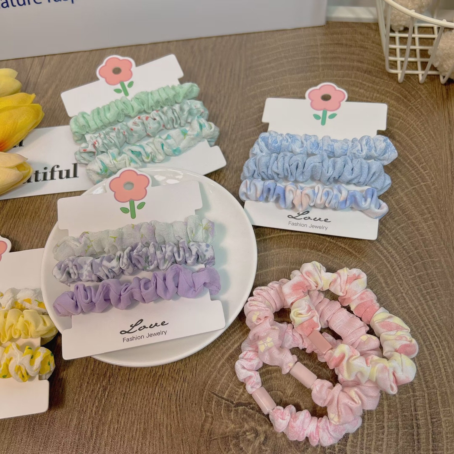 Spring And Summer Small Fresh Fabric Temperament Hair Band Set With Cute Small Intestine Hair Band Headstring Hair Accessories Specification drawing
