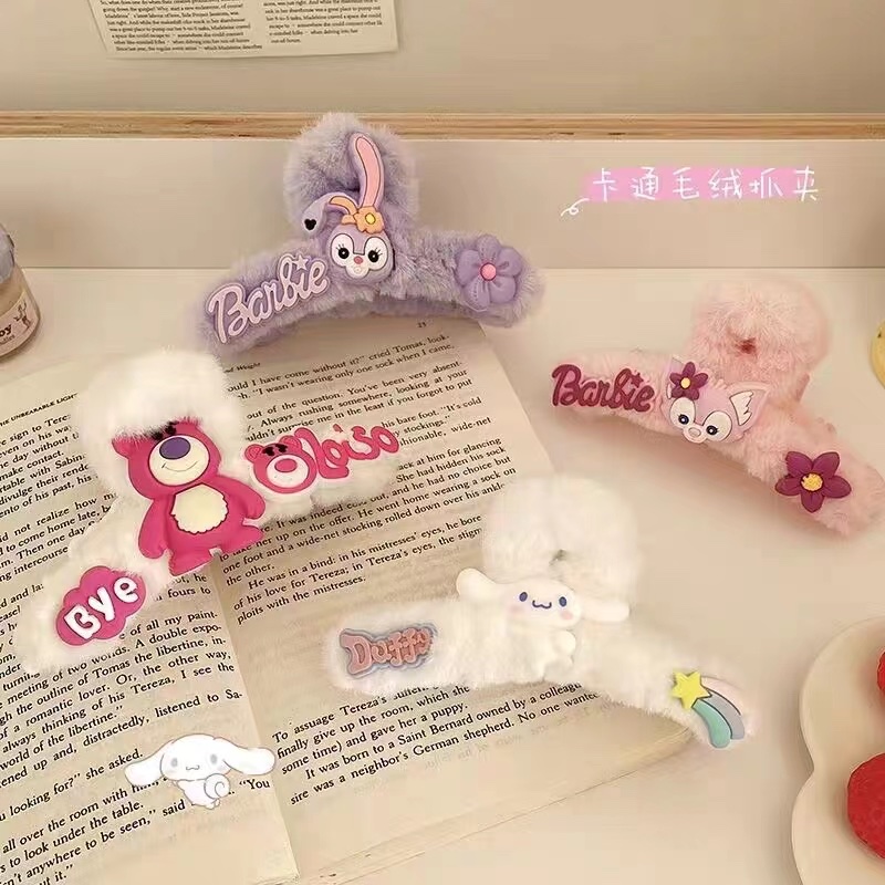 Cute Cartoon Plush Clip Female Back Hair Shark Clip Clip Net Red 2023 New Hair Card Headwear