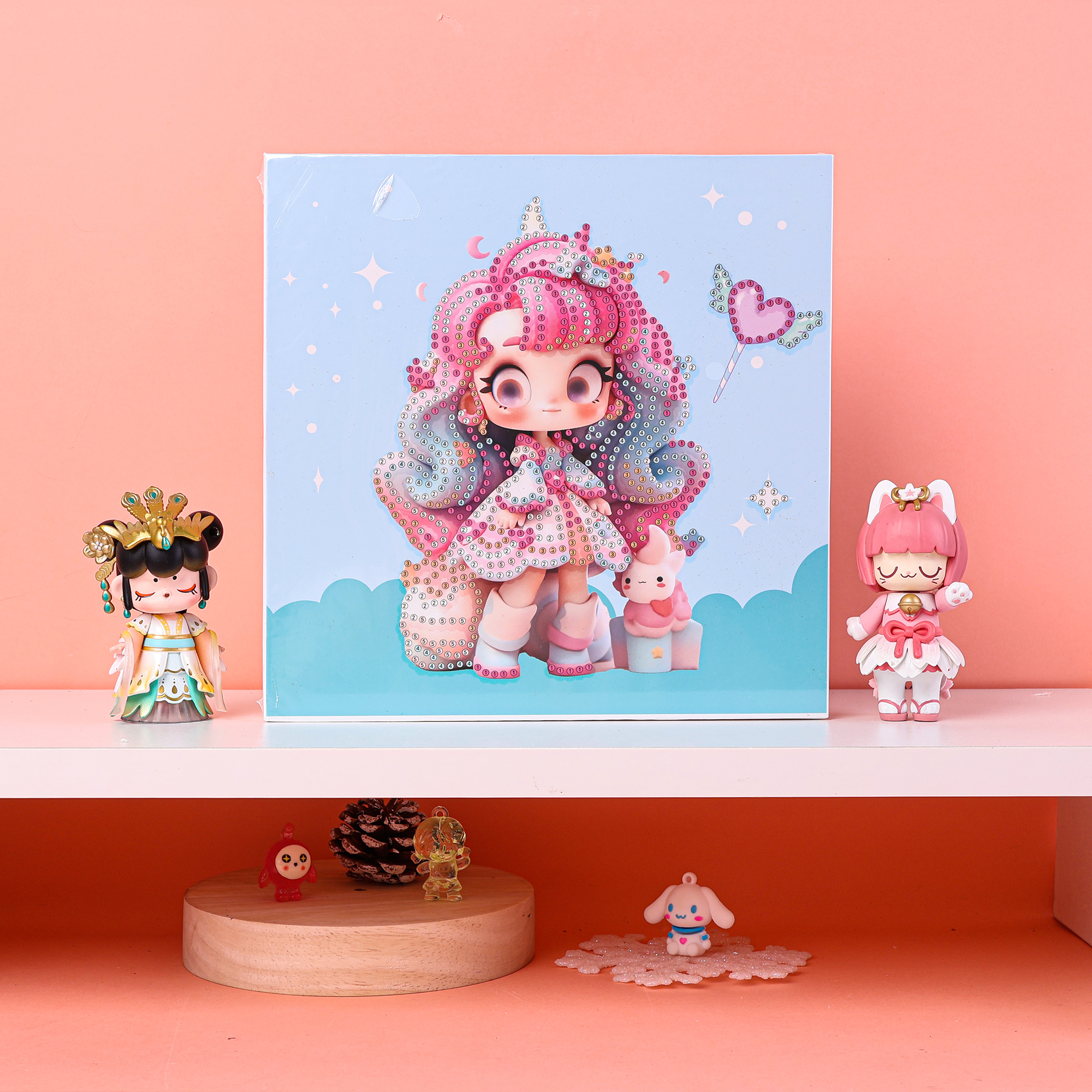 A 20*20 cm diamond painting Application Scenario
