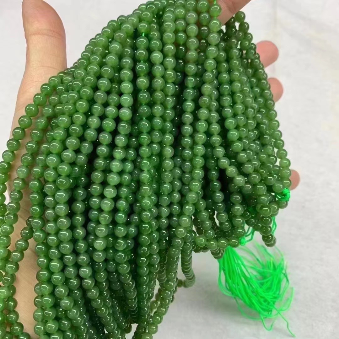 Natural Russian jadeite 6m108 prayer bead bracelet for women Specification image