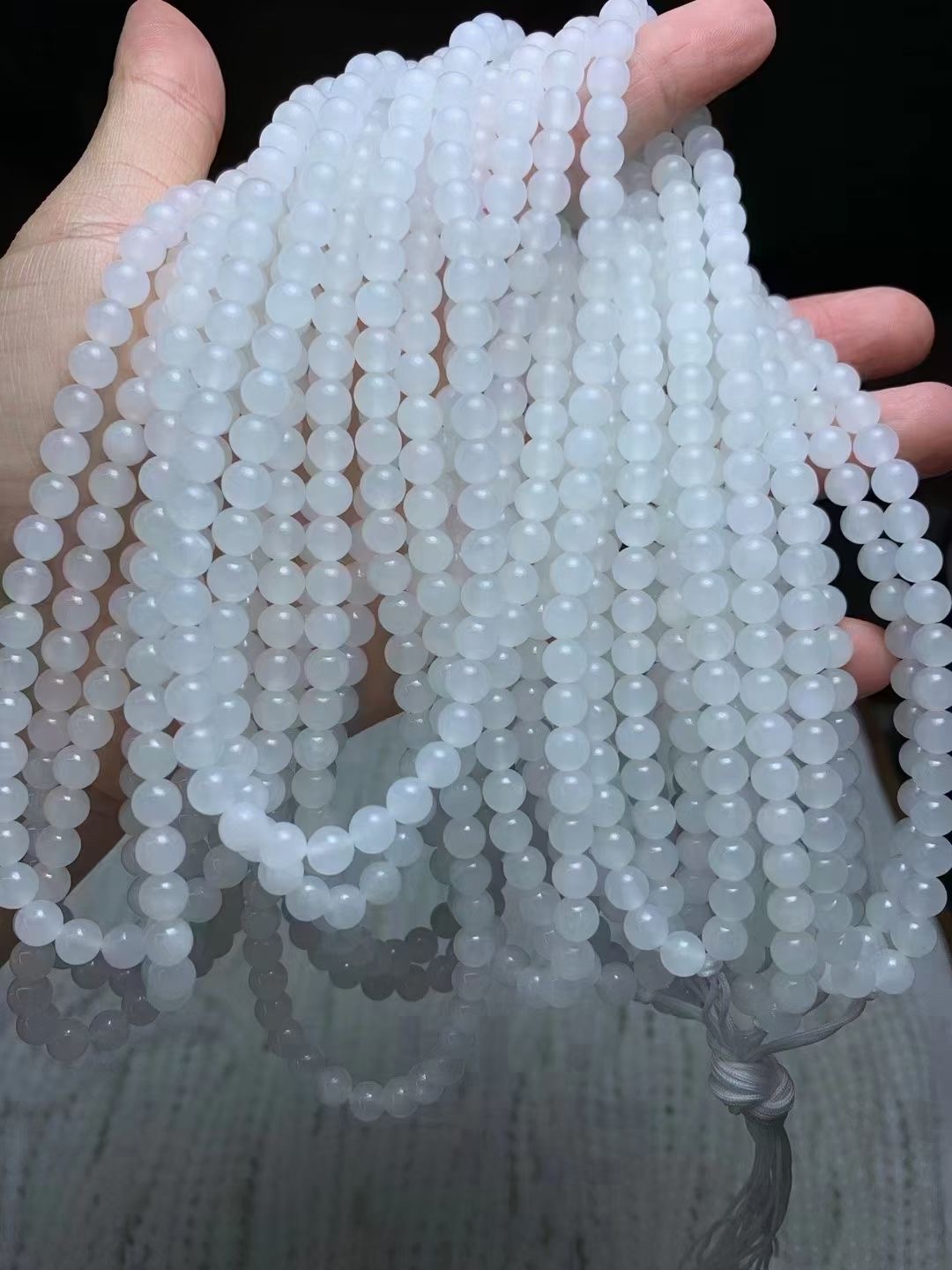 Natural Hetian white jade 6mm 108-bead bracelet for women