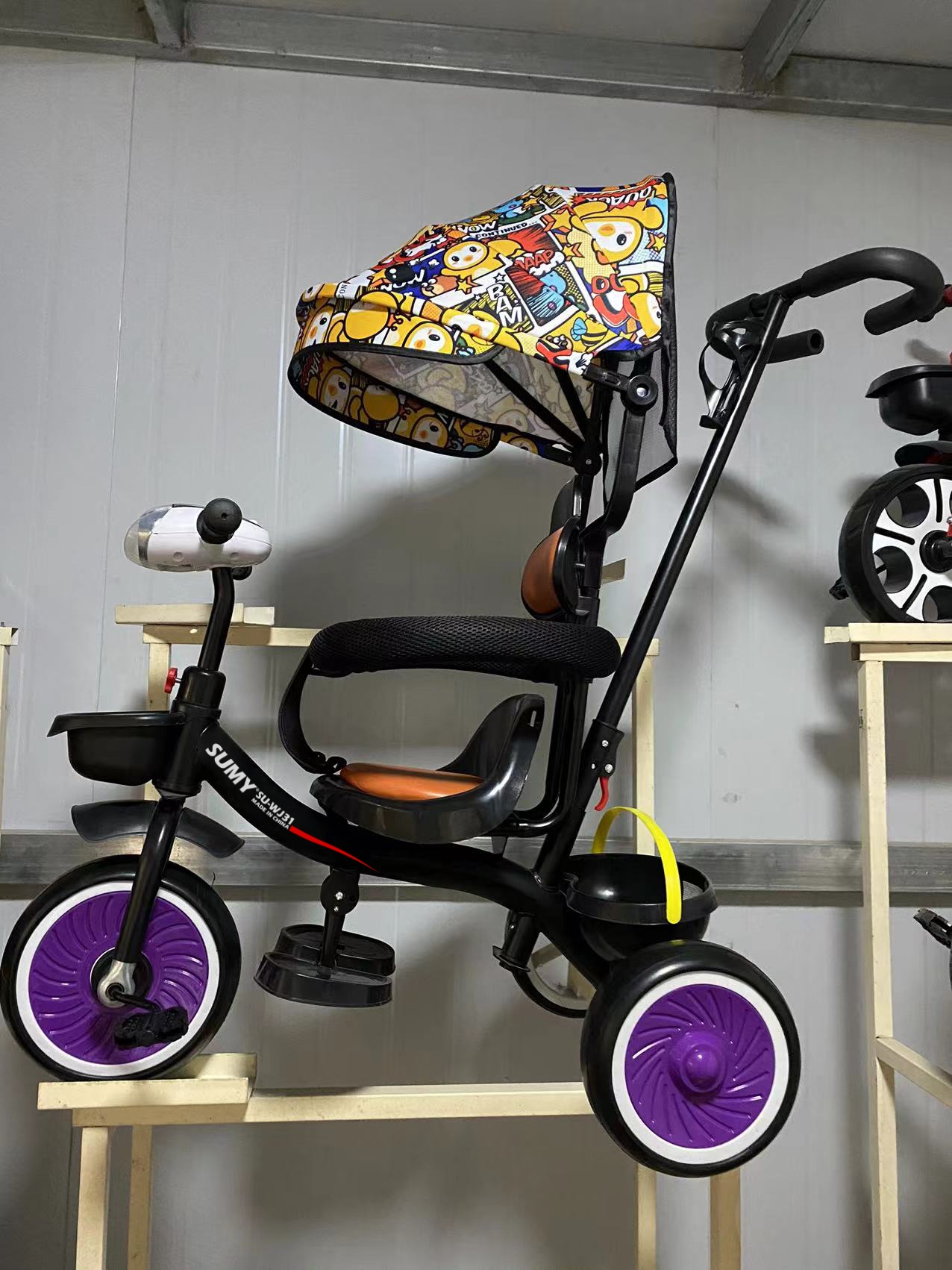 新款儿童脚踏三轮车婴儿推车三轮脚踏车童车详情3