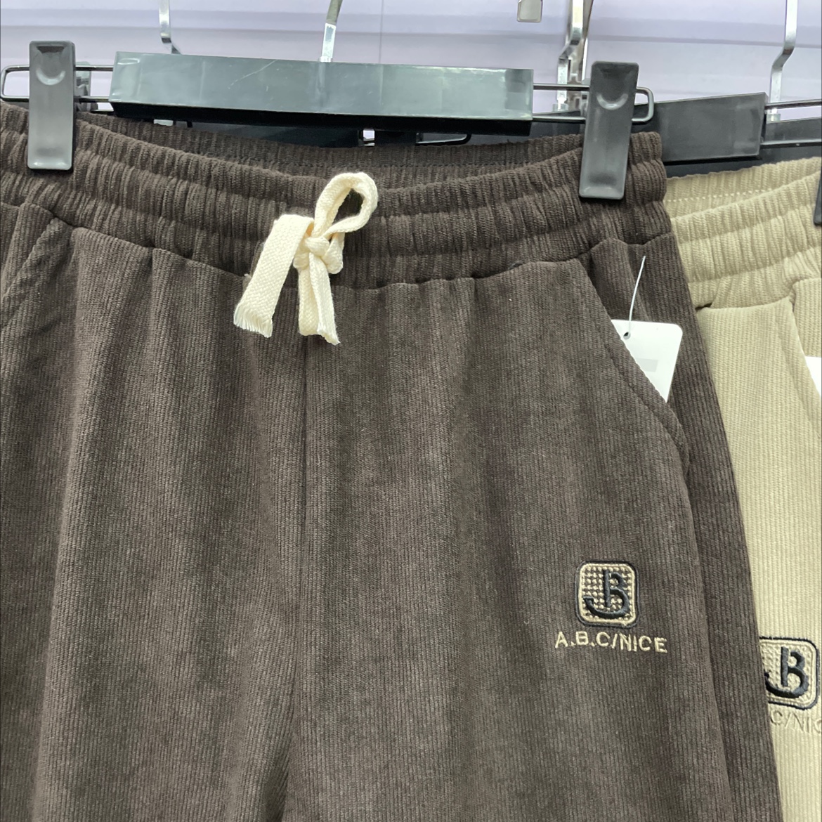 秋款欧棉绒妈妈裤