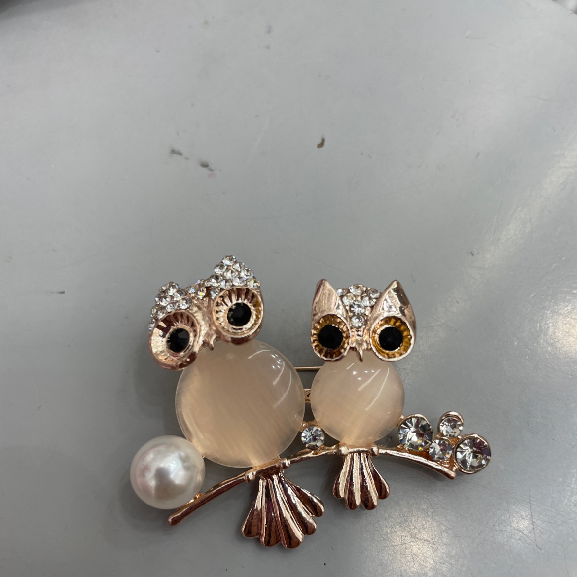 猫头鹰珍珠胸针