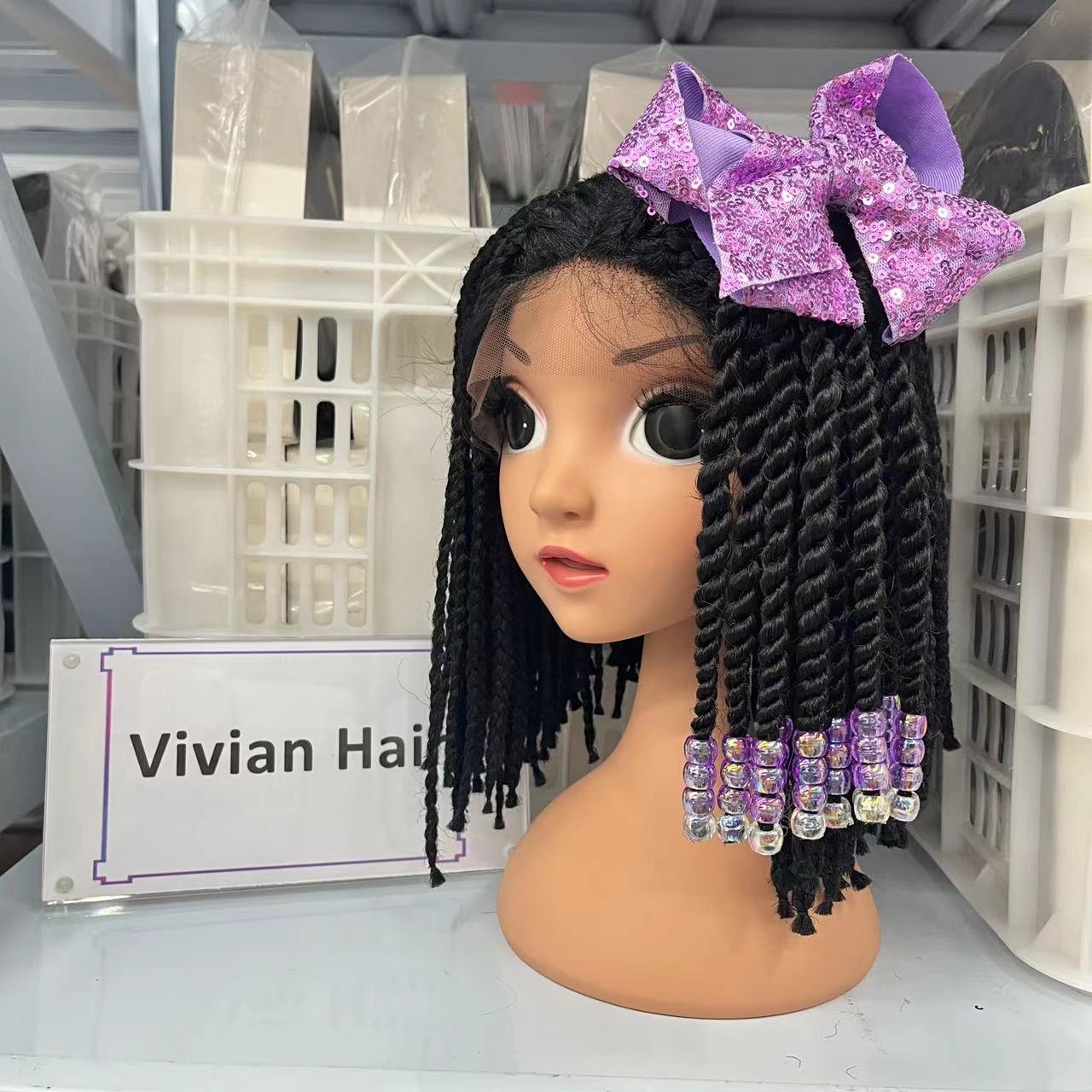 New handmade custom-made beaded bow ponytail for children Application Scenario