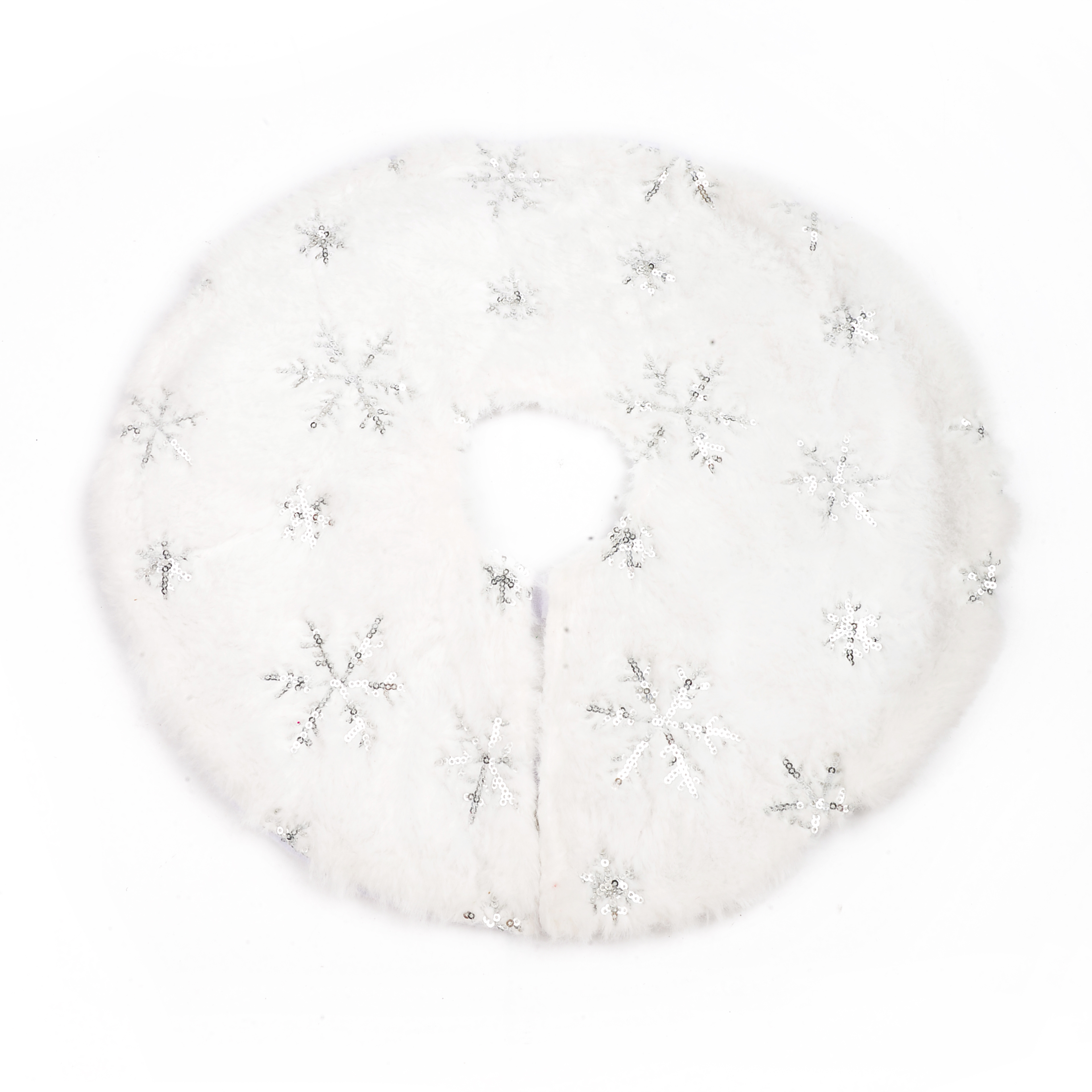 白色磨毛亮片雪花圣诞树裙装饰品圣诞树圣诞用品节日挂饰 圣诞装饰品图